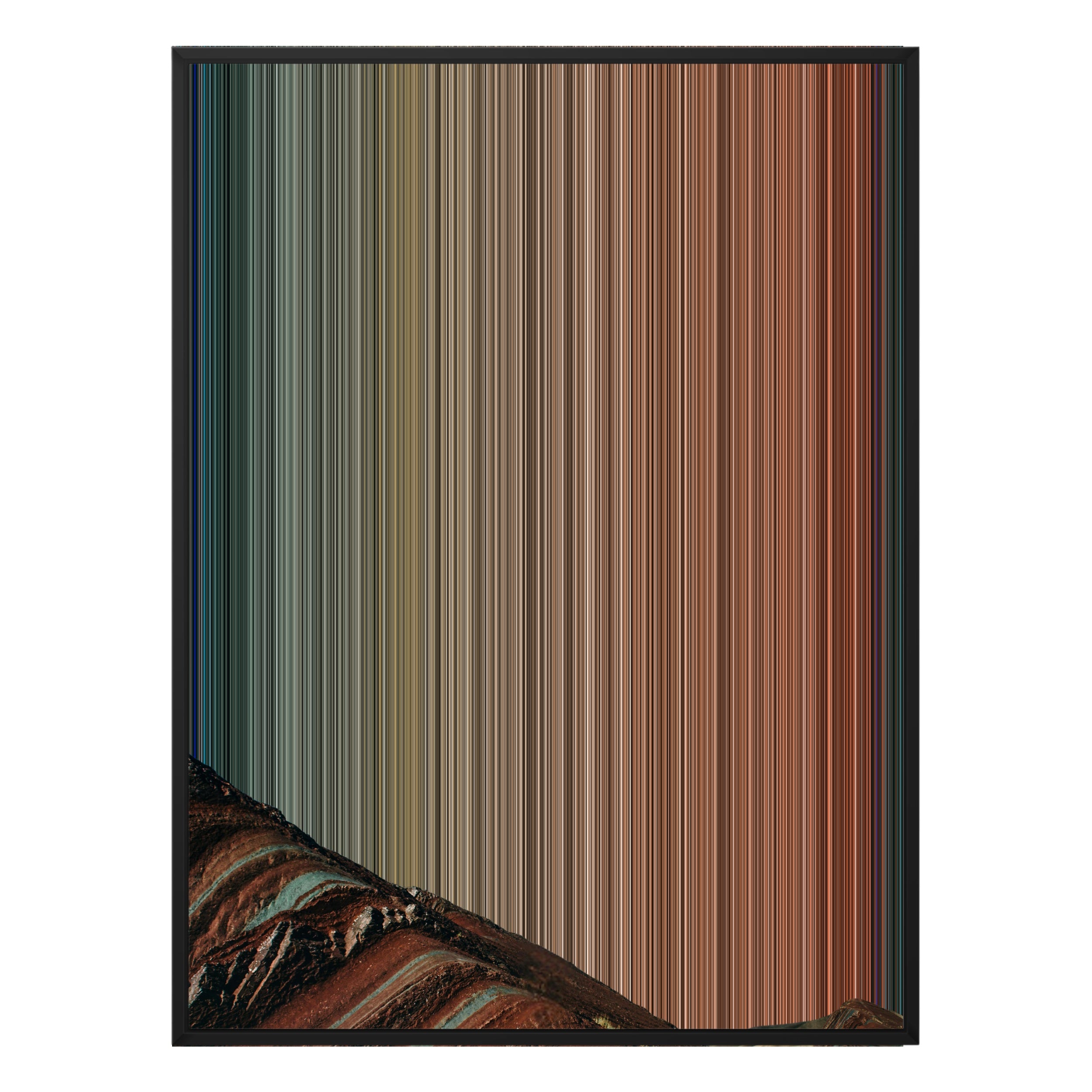 34×60" Metallic Float Frame Canvas - Black Frame variant