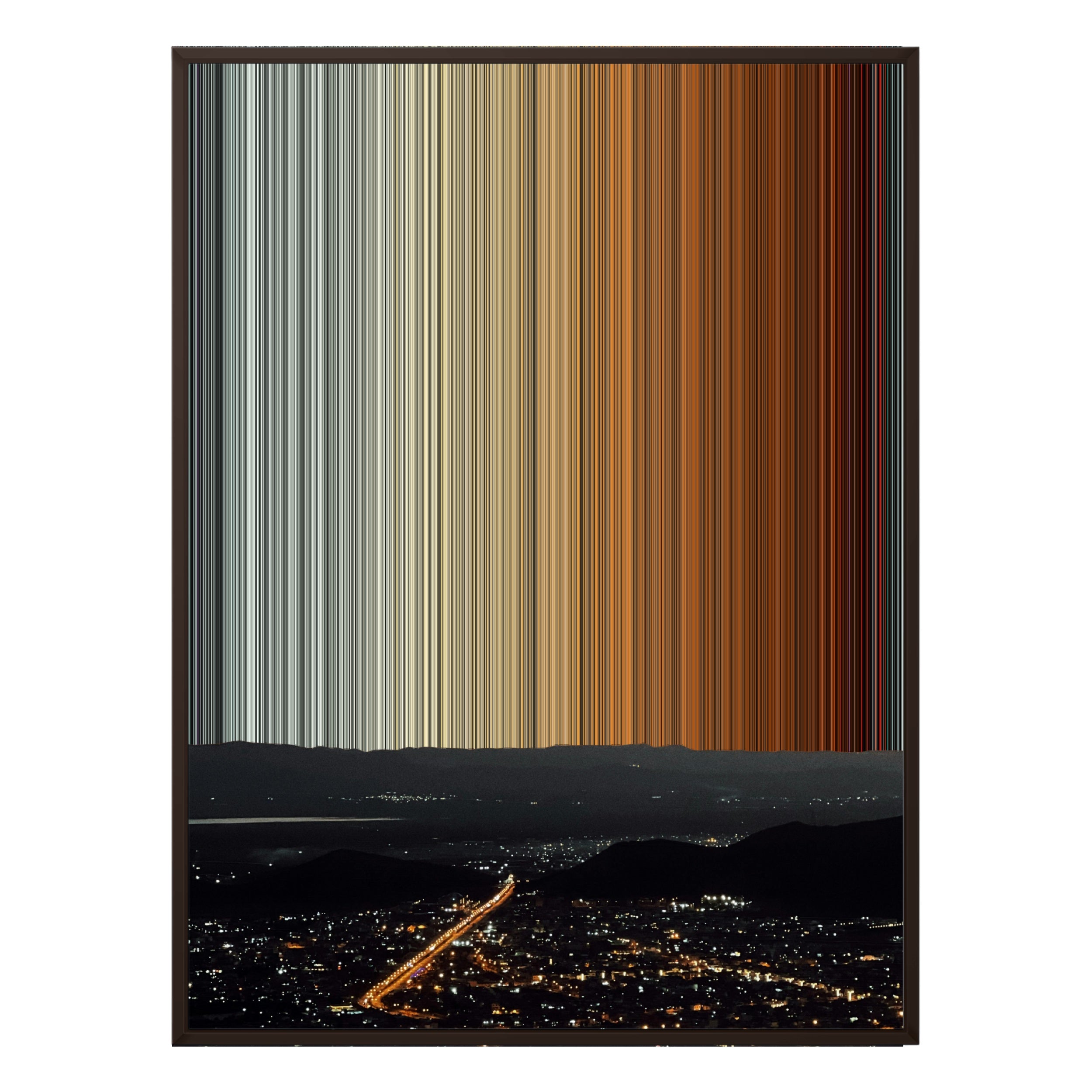 34×60" Metallic Float Frame Canvas - Brown Frame variant