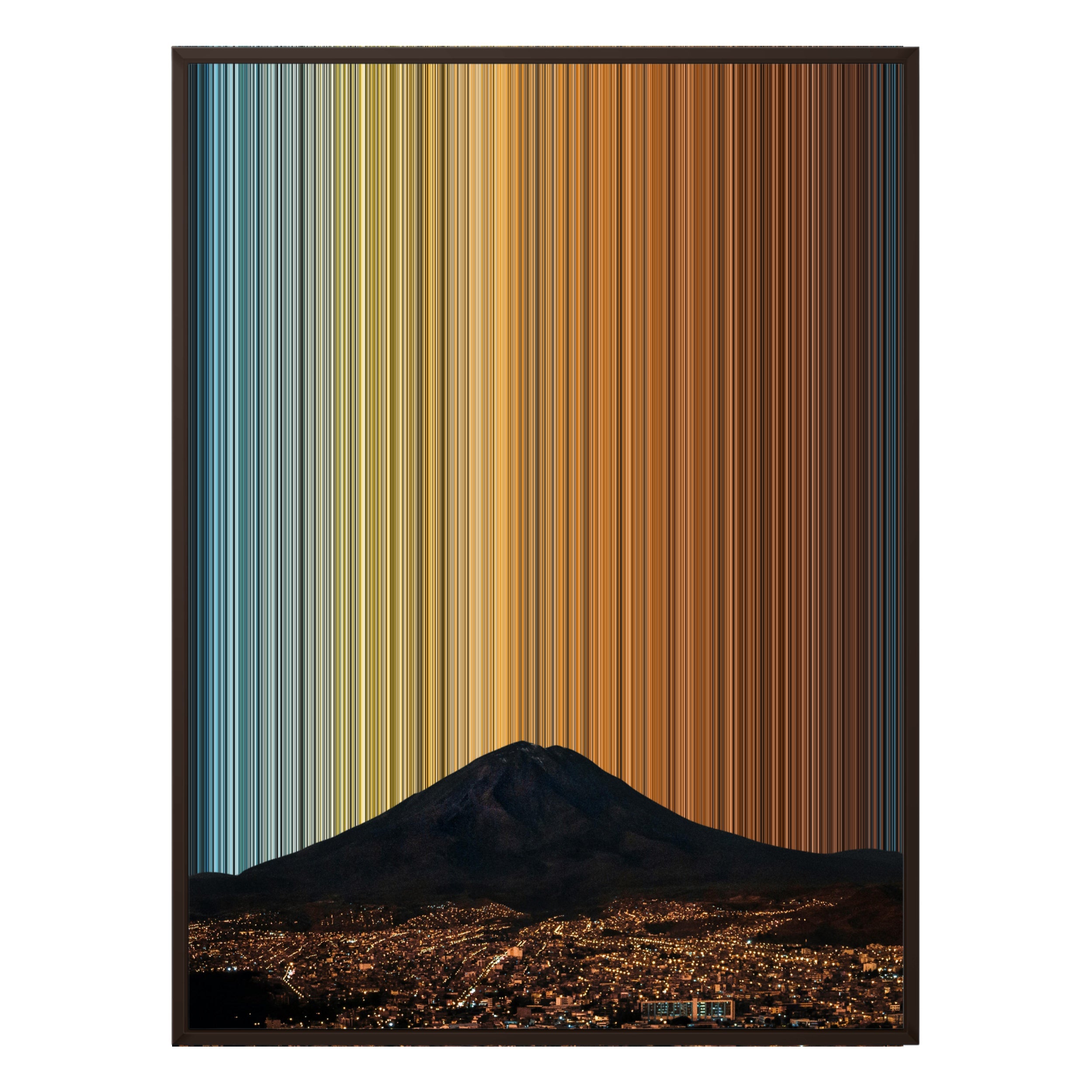 34×60" Metallic Float Frame Canvas - Brown Frame variant