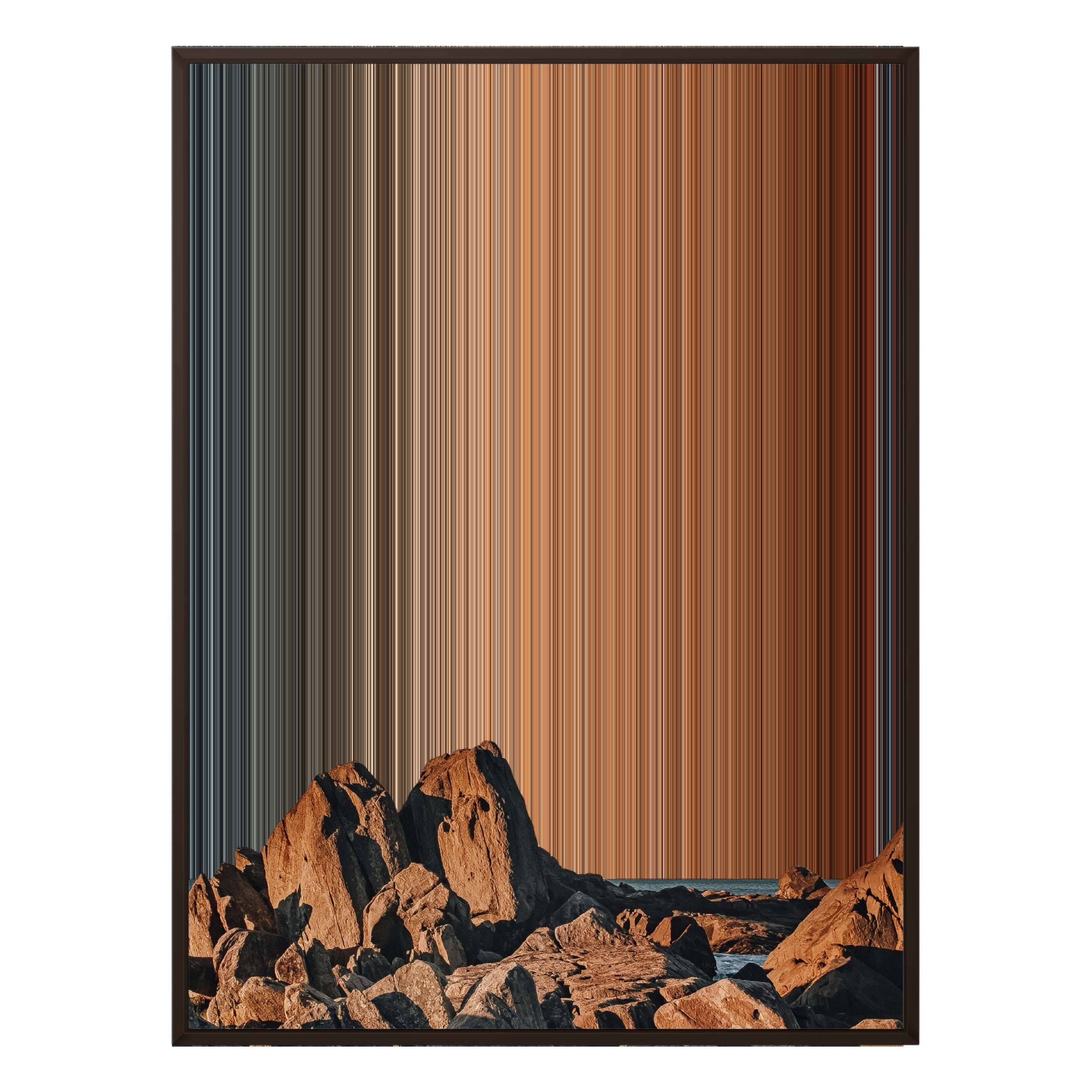 34×60" Metallic Float Frame Canvas - Brown Frame variant