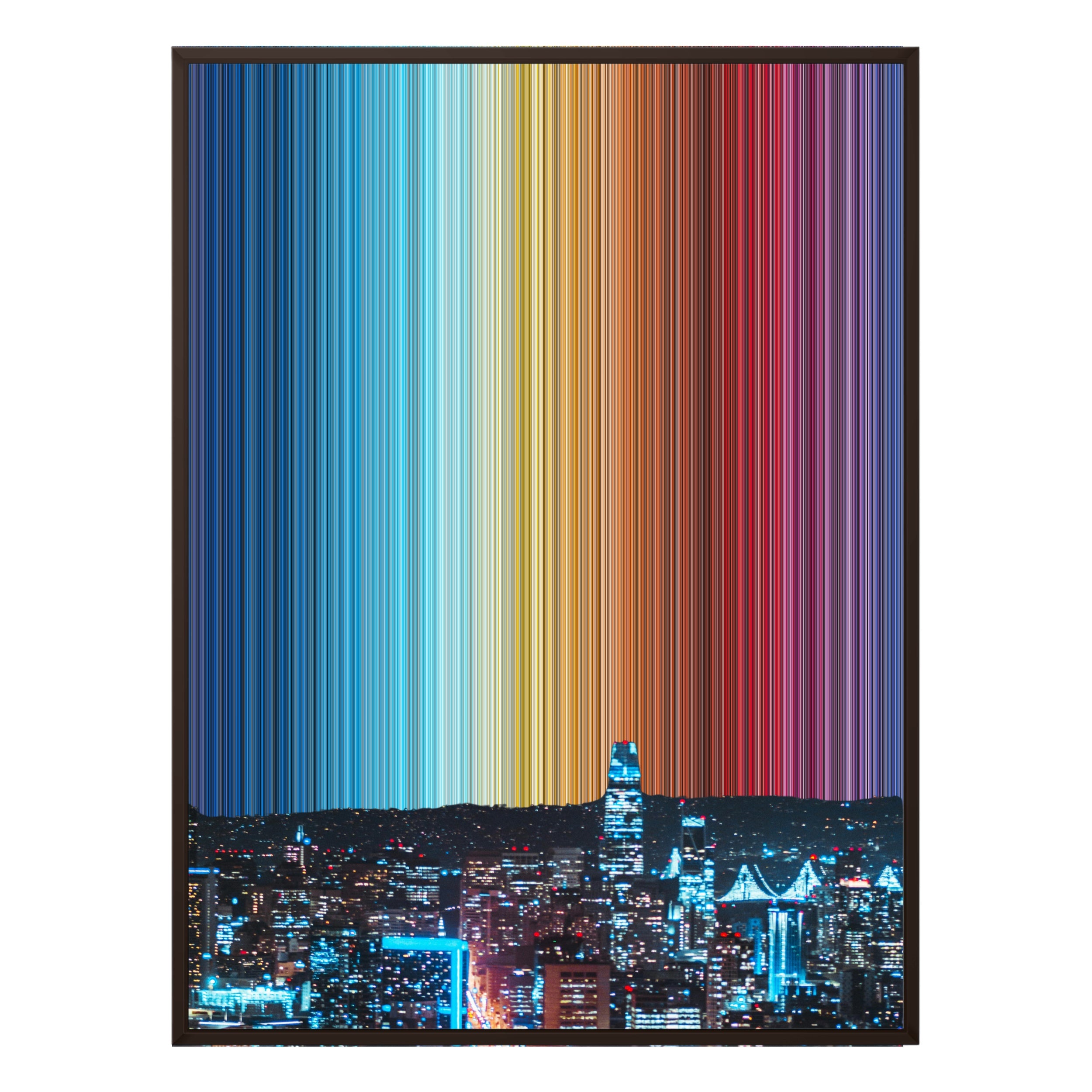 34×60" Metallic Float Frame Canvas - Brown Frame variant