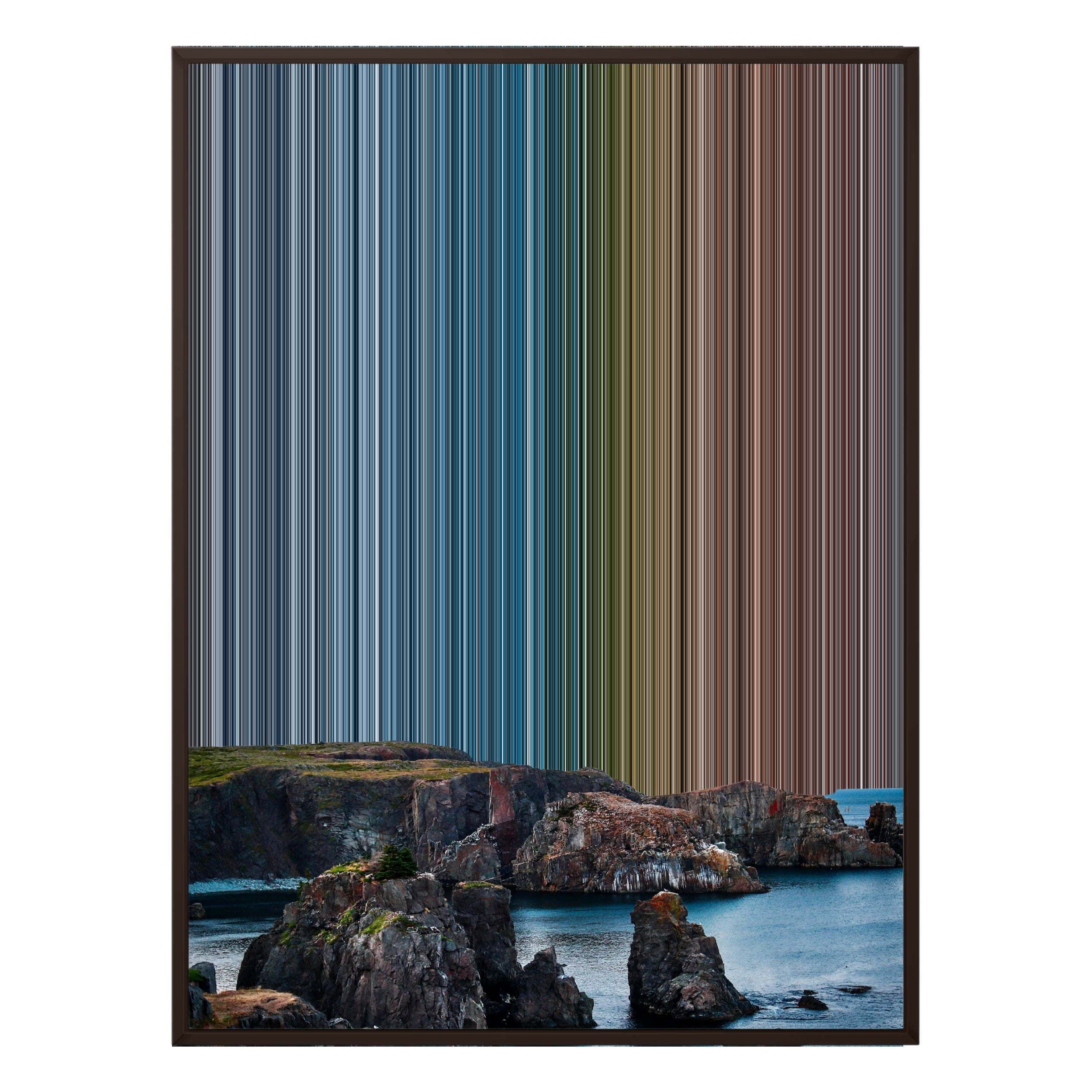 34×60" Metallic Float Frame Canvas - Brown Frame variant