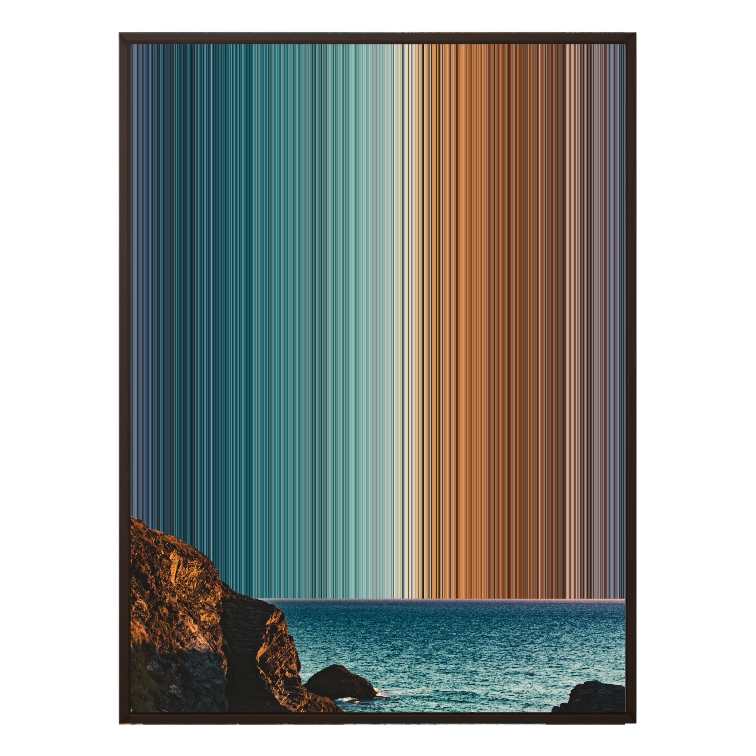 34×60" Metallic Float Frame Canvas - Brown Frame variant