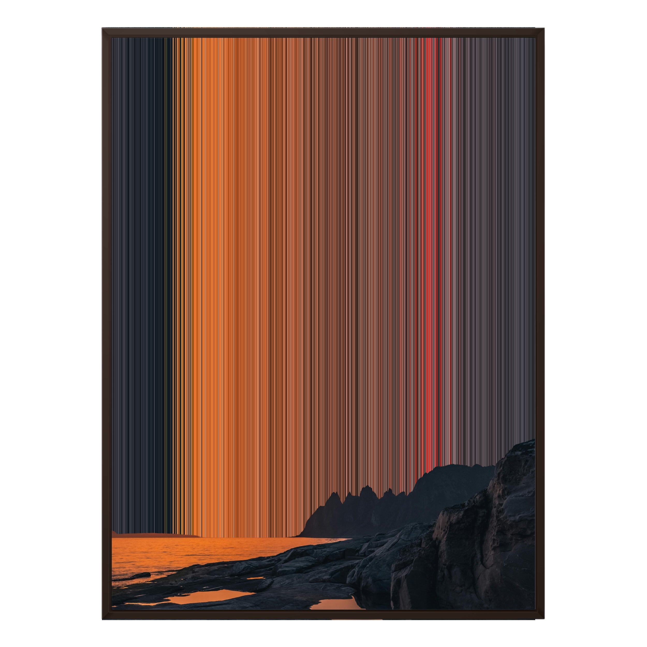 34×60" Metallic Float Frame Canvas - Brown Frame variant