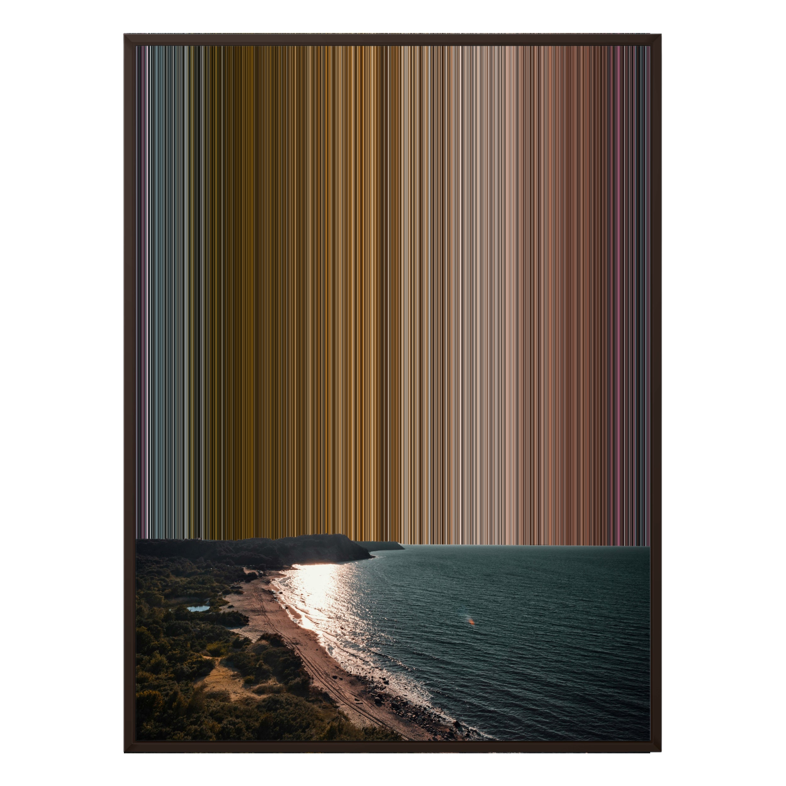 34×60" Metallic Float Frame Canvas - Brown Frame variant
