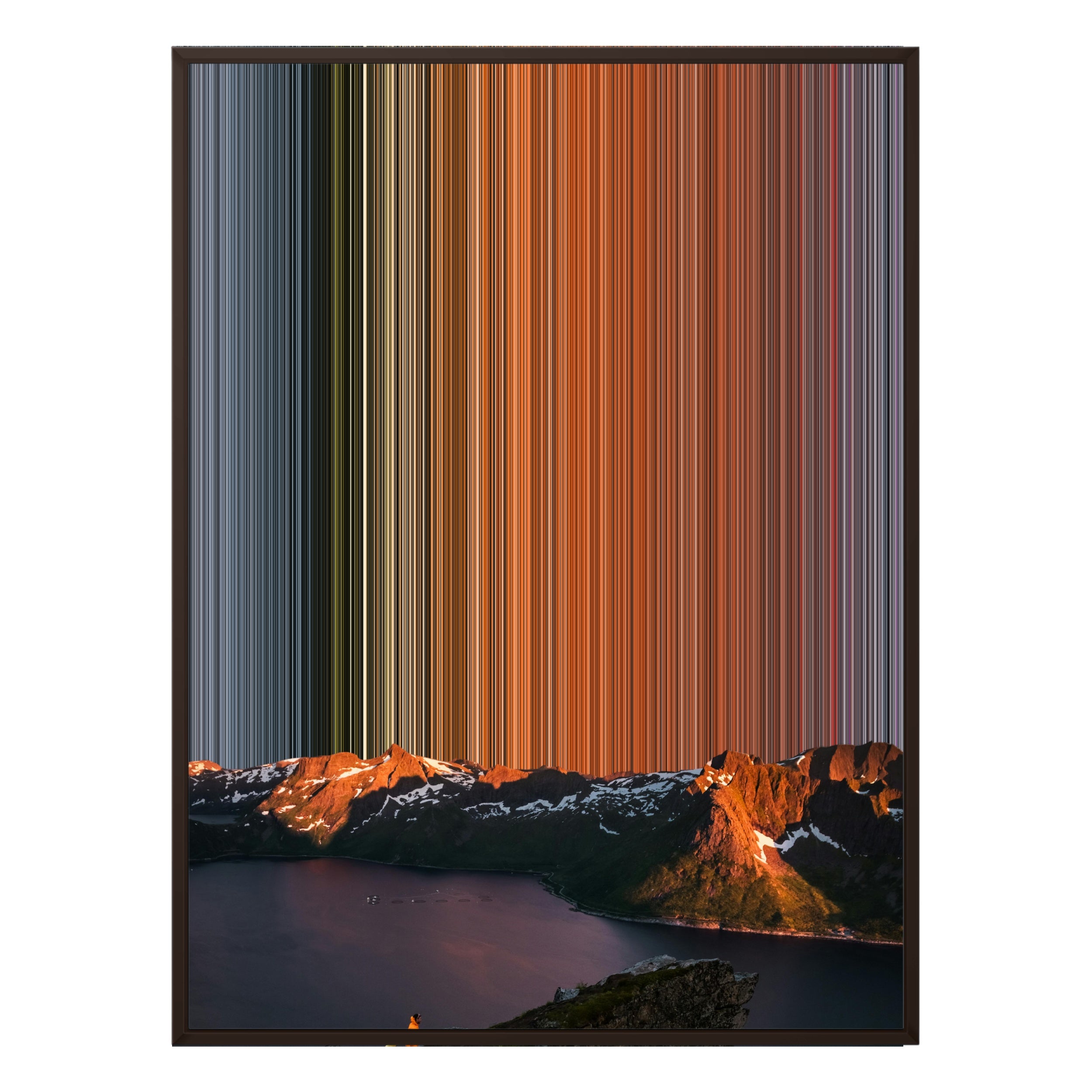 34×60" Metallic Float Frame Canvas - Brown Frame variant