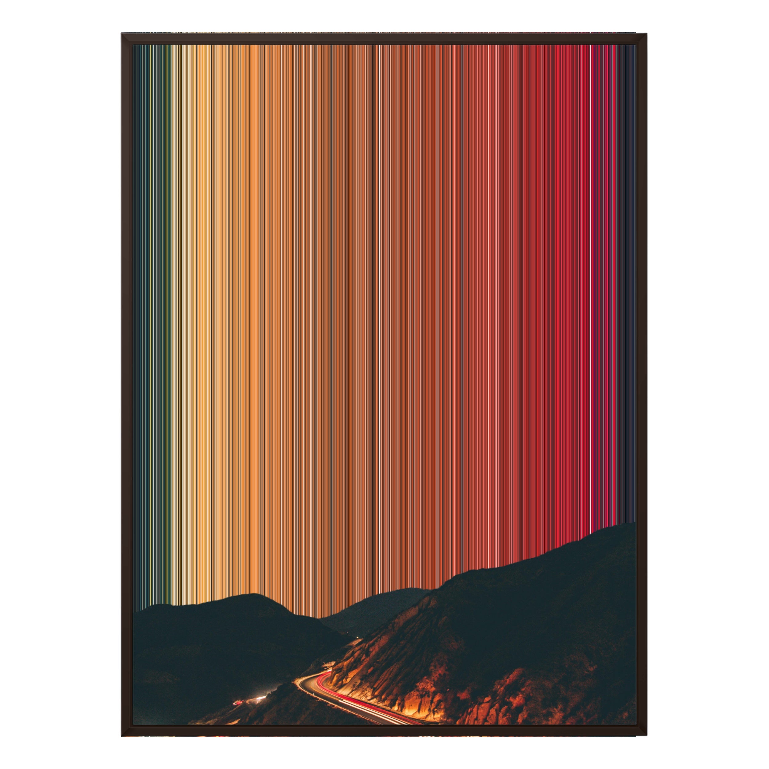 34×60" Metallic Float Frame Canvas - Brown Frame variant