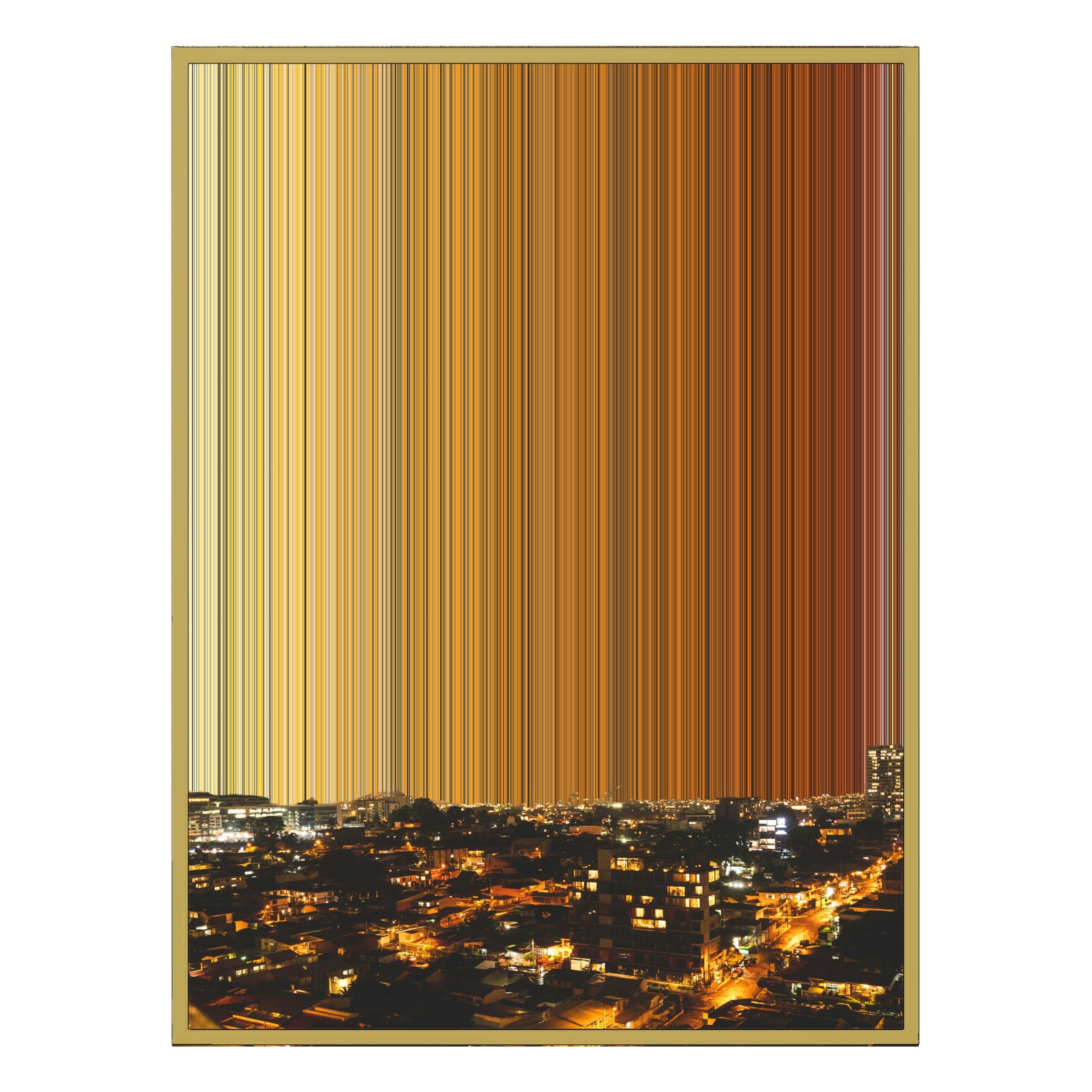 34×60" Metallic Float Frame Canvas - Gold Frame variant