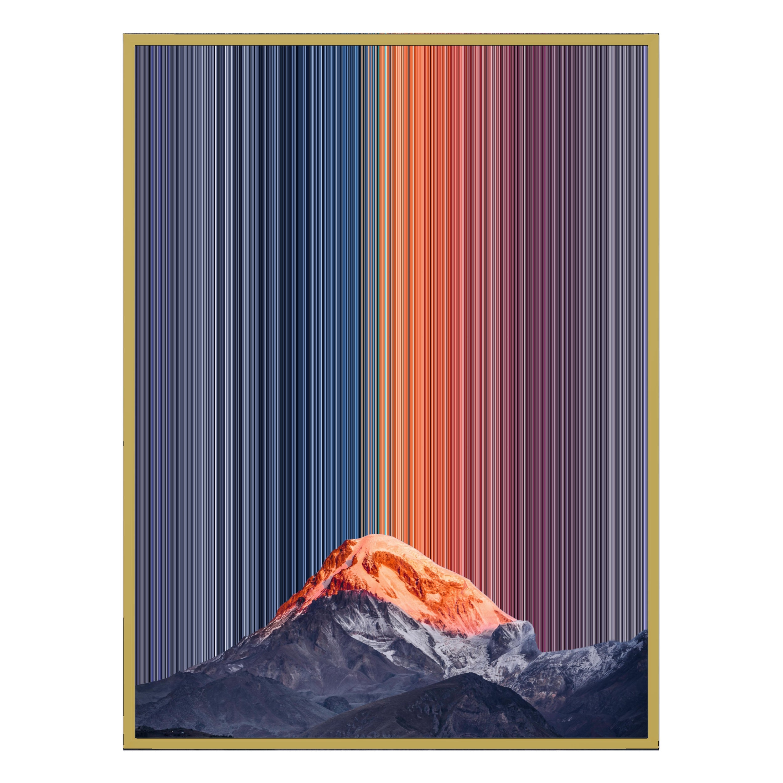 34×60" Metallic Float Frame Canvas - Gold Frame variant