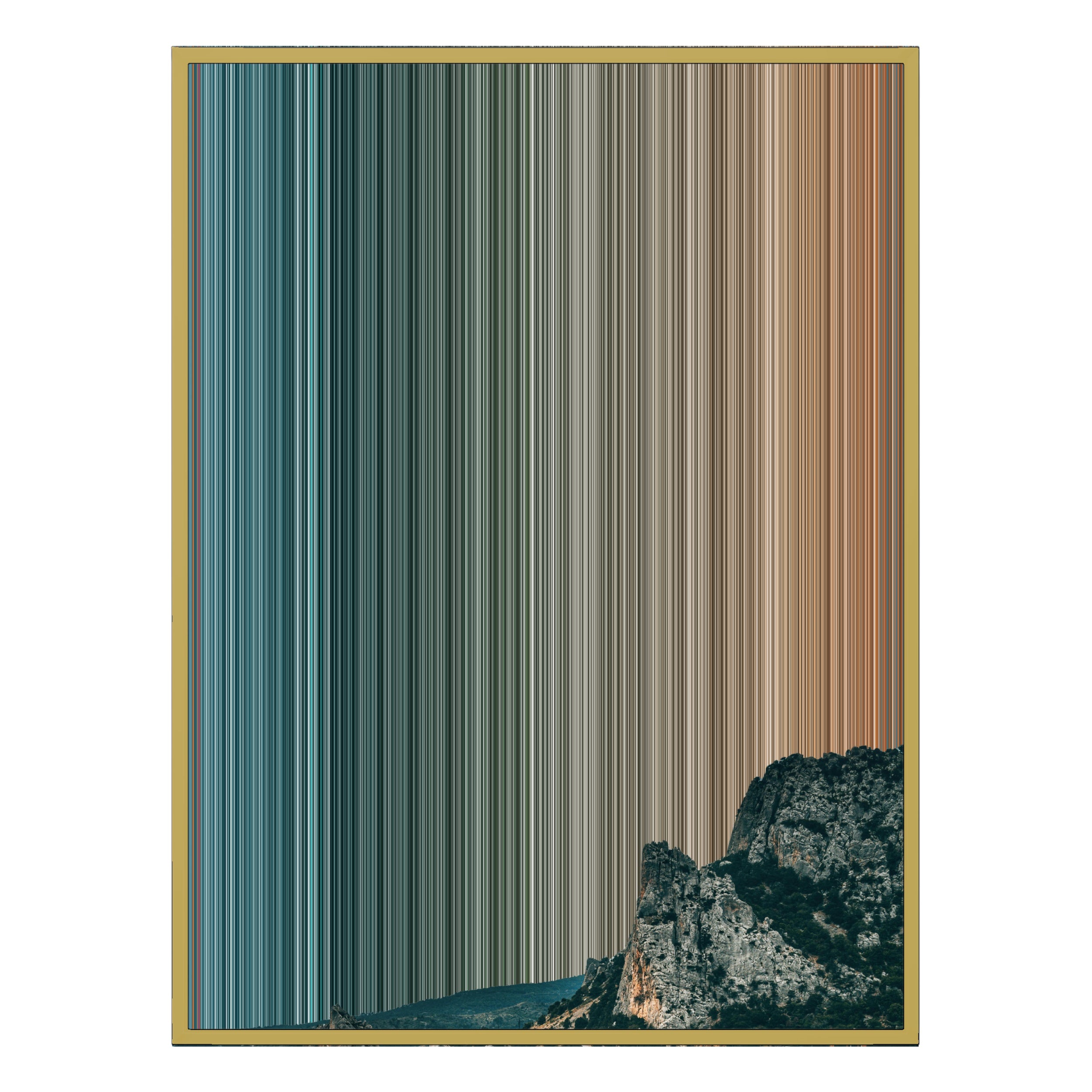 34×60" Metallic Float Frame Canvas - Gold Frame variant