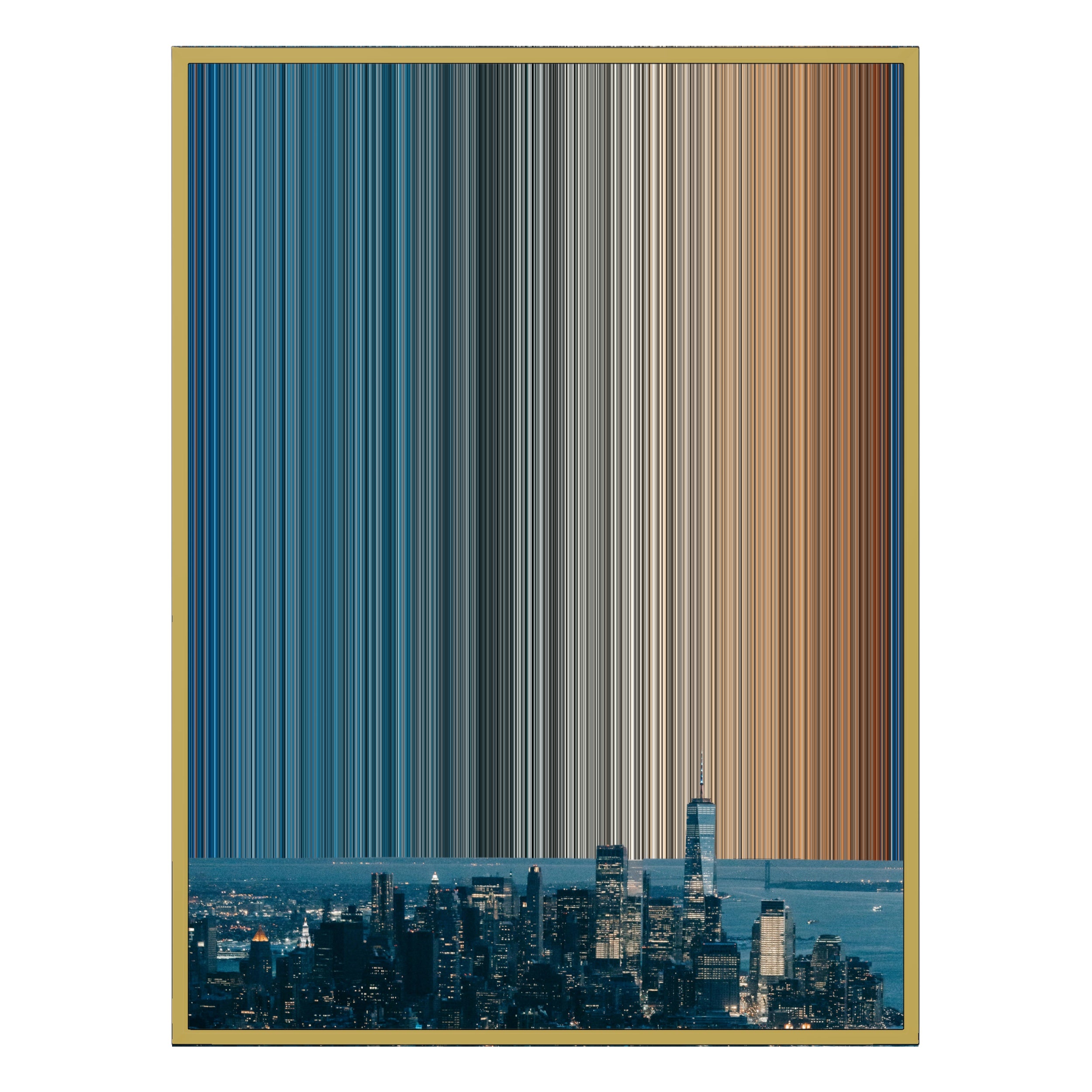 34×60" Metallic Float Frame Canvas - Gold Frame variant