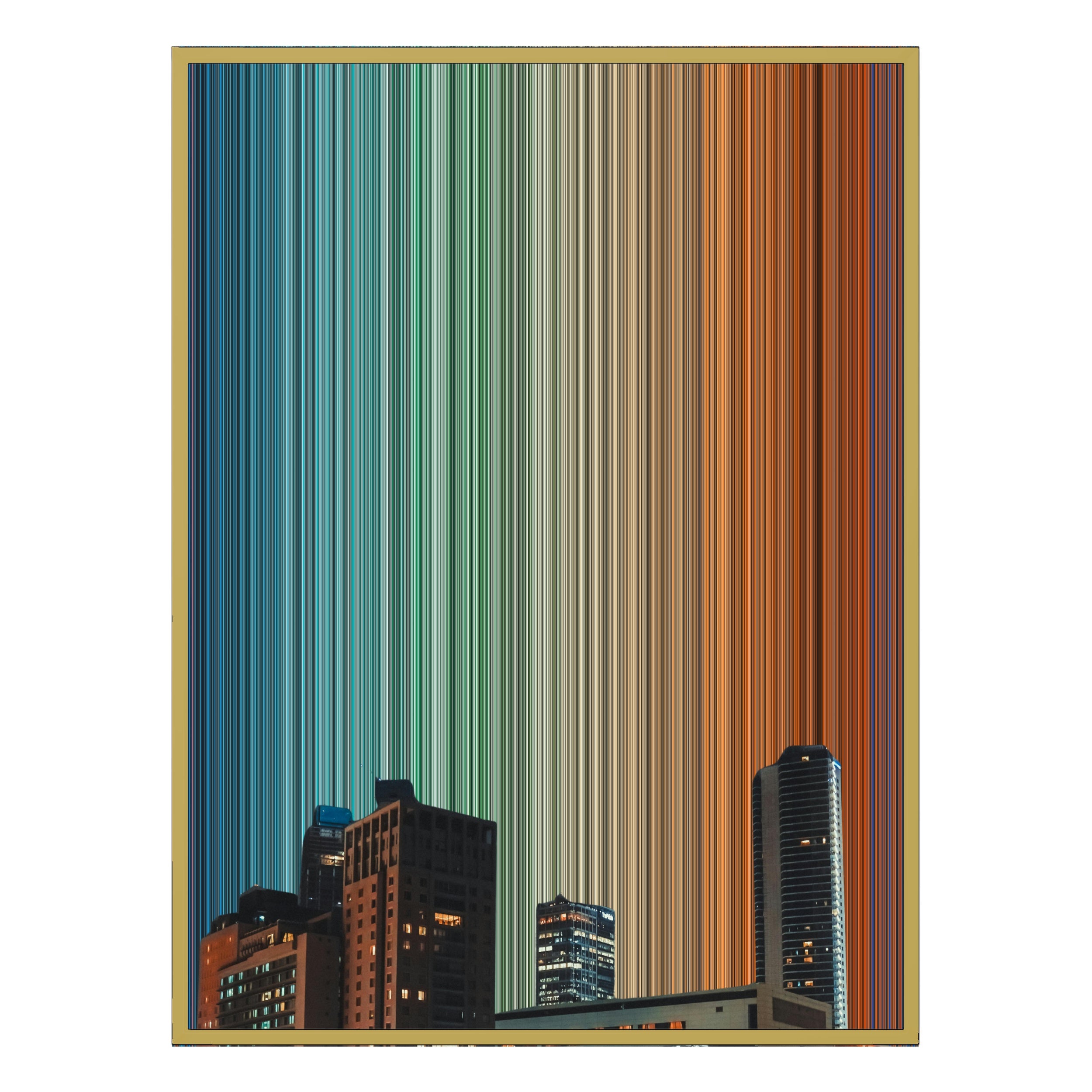 34×60" Metallic Float Frame Canvas - Gold Frame variant