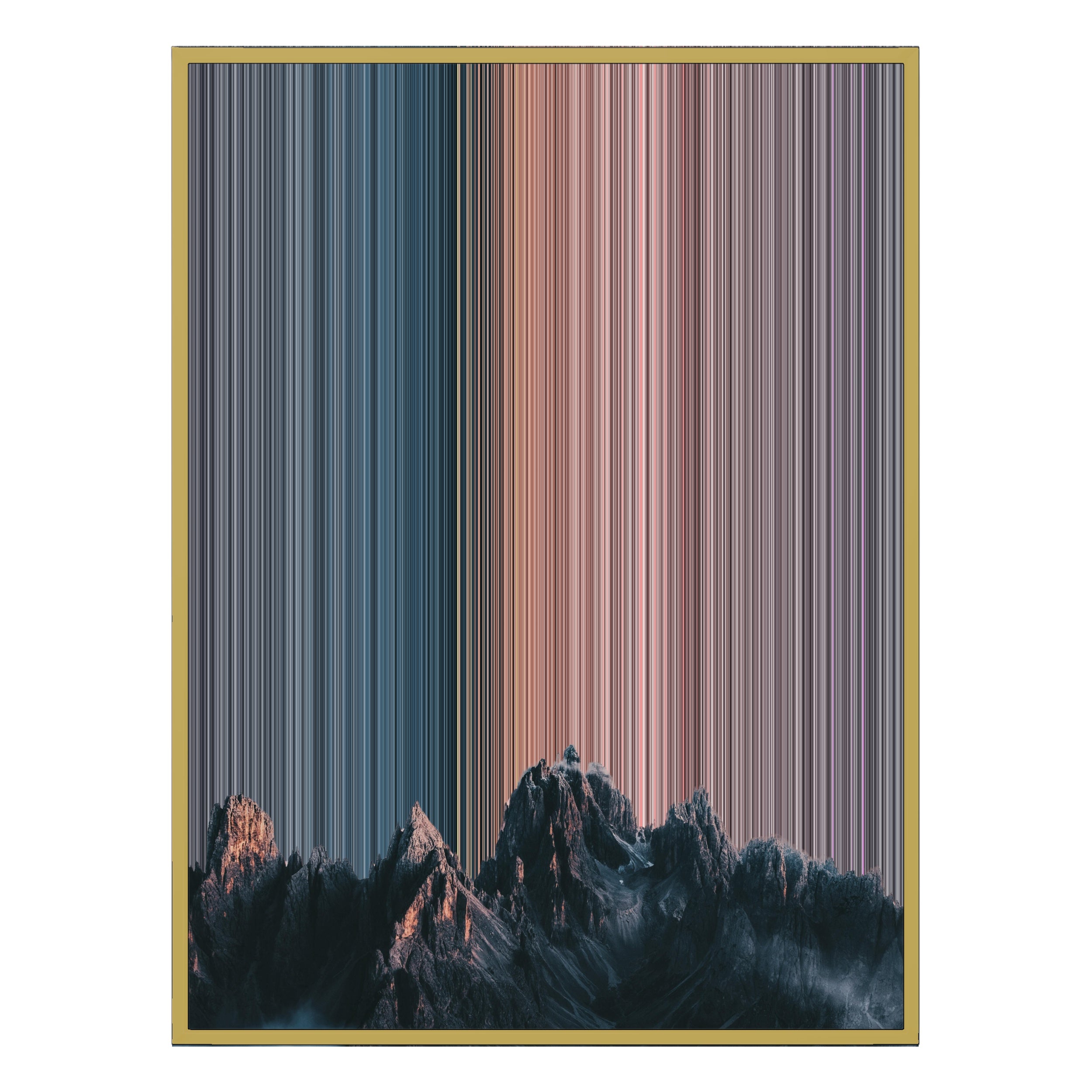 34×60" Metallic Float Frame Canvas - Gold Frame variant