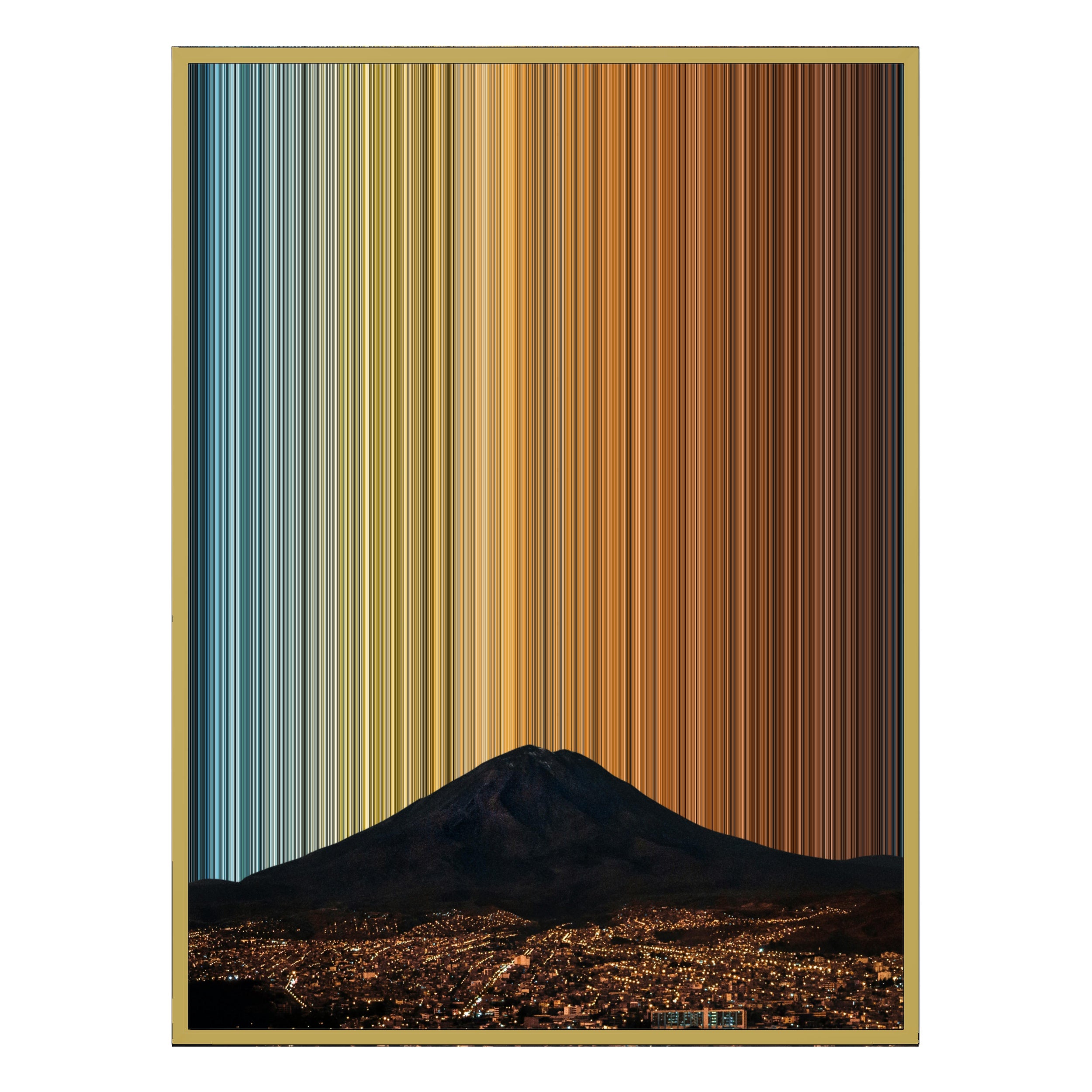 34×60" Metallic Float Frame Canvas - Gold Frame variant