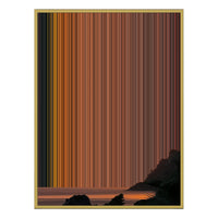 34×60" Metallic Float Frame Canvas - Gold Frame variant