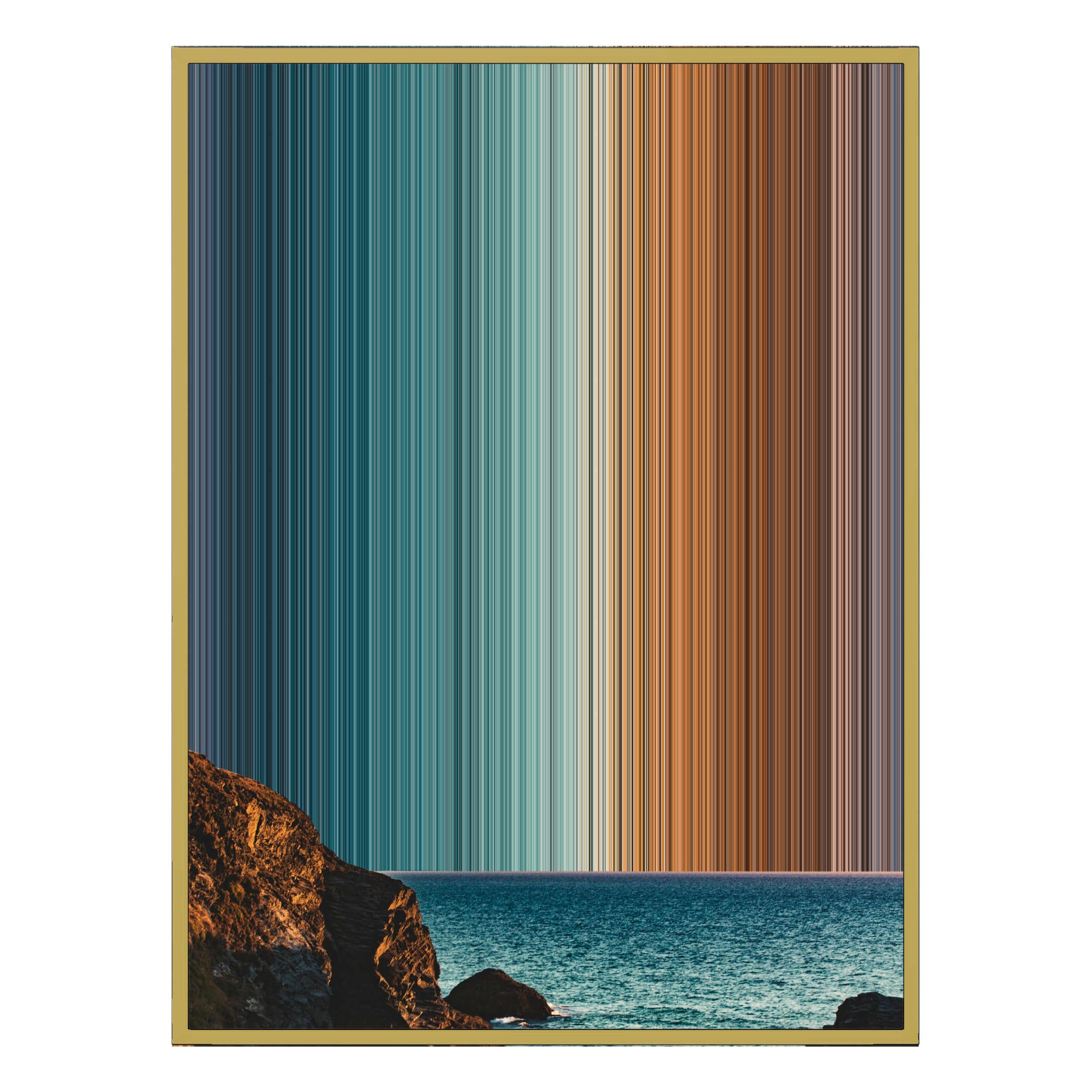 34×60" Metallic Float Frame Canvas - Gold Frame variant