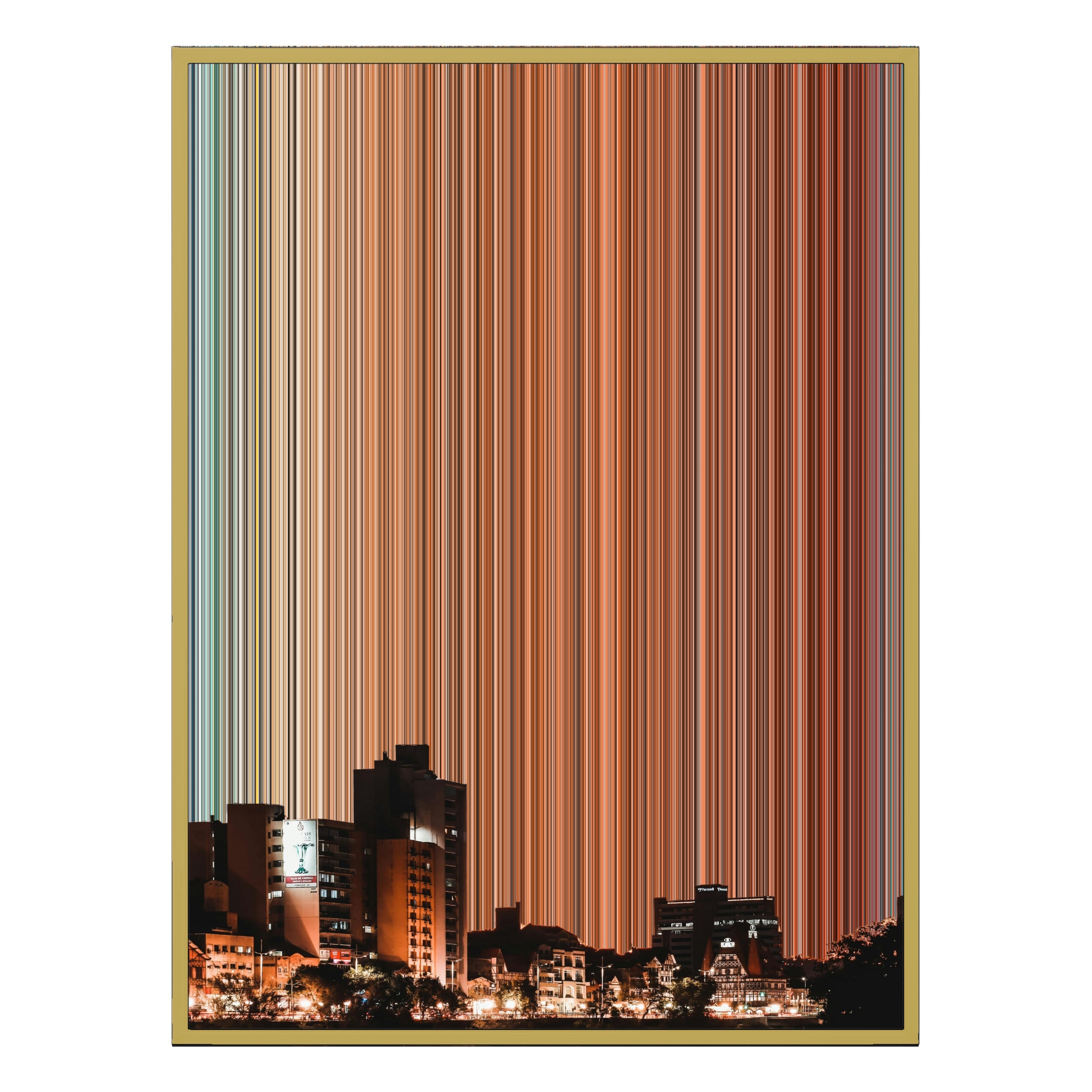 34×60" Metallic Float Frame Canvas - Gold Frame variant