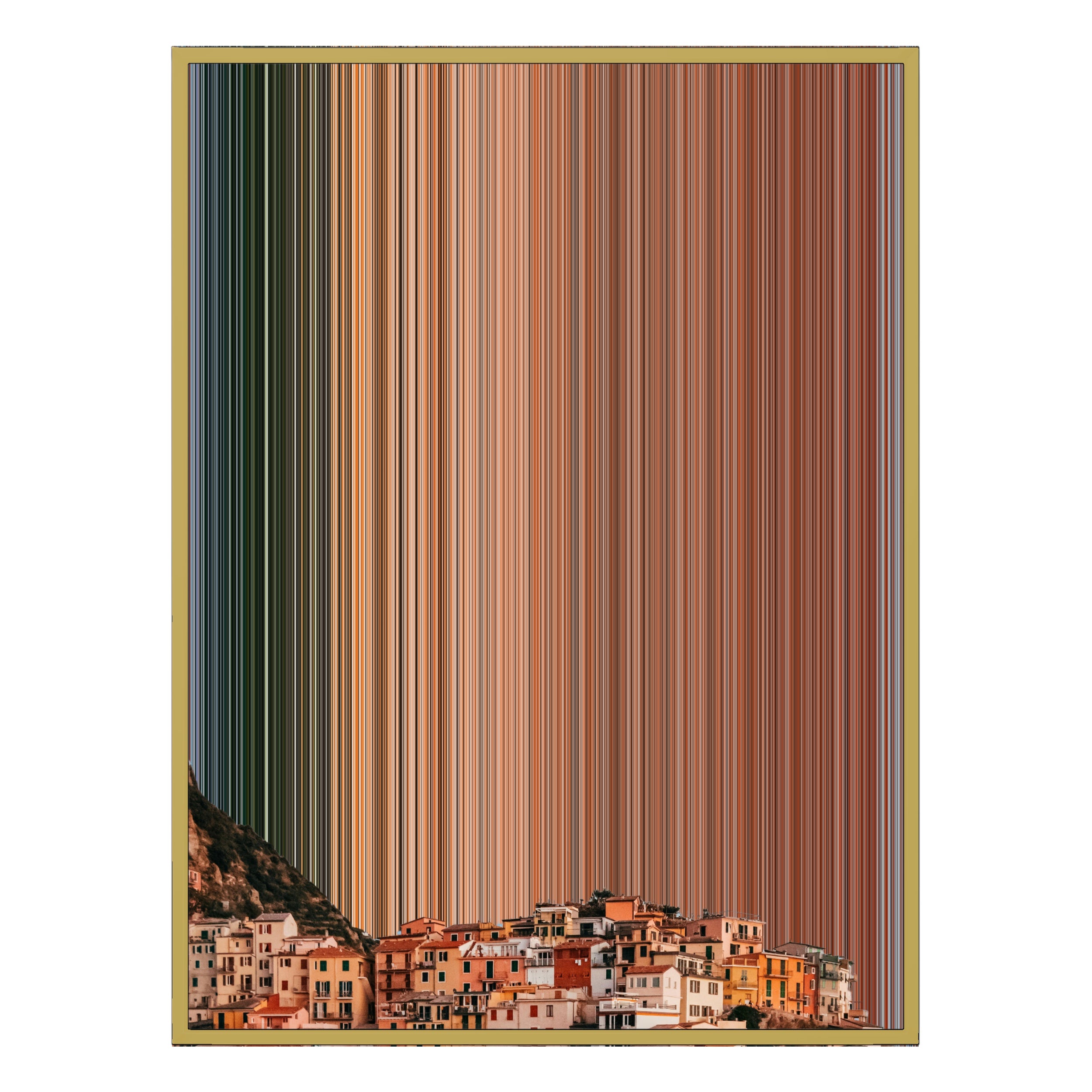 34×60" Metallic Float Frame Canvas - Gold Frame variant