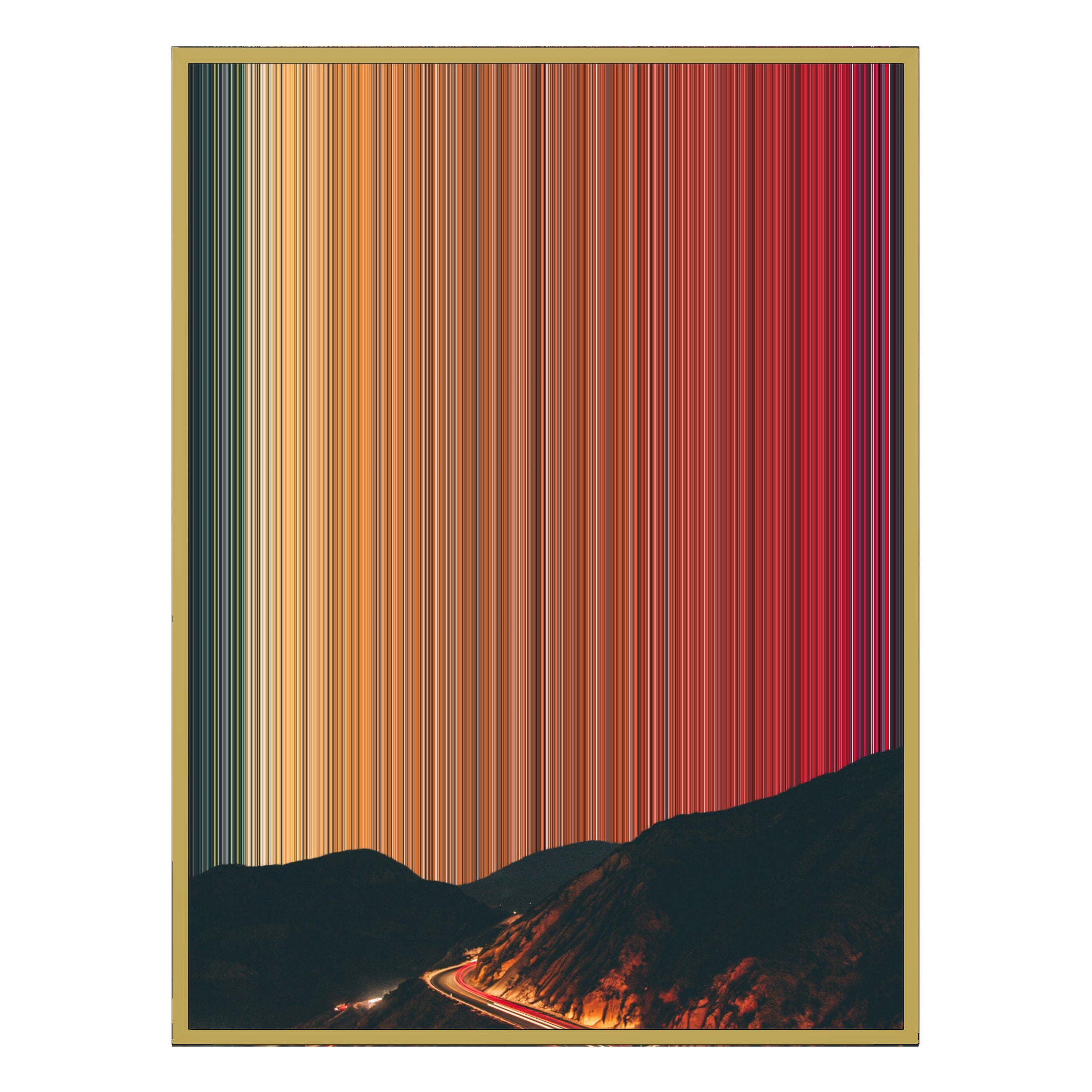 34×60" Metallic Float Frame Canvas - Gold Frame variant