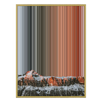 34×60" Metallic Float Frame Canvas - Gold Frame variant