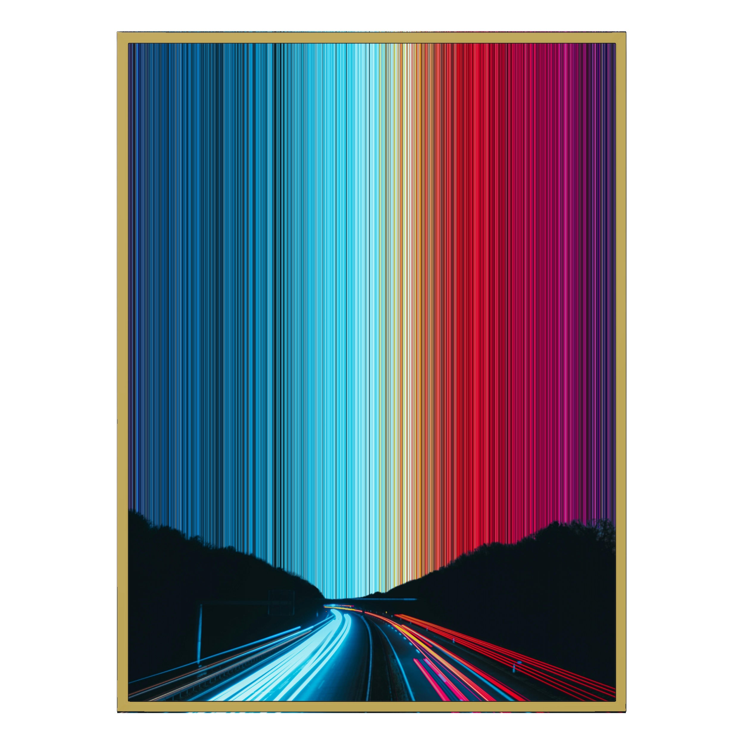 34×60" Metallic Float Frame Canvas - Gold Frame variant