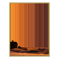 34×60" Metallic Float Frame Canvas - Gold Frame variant