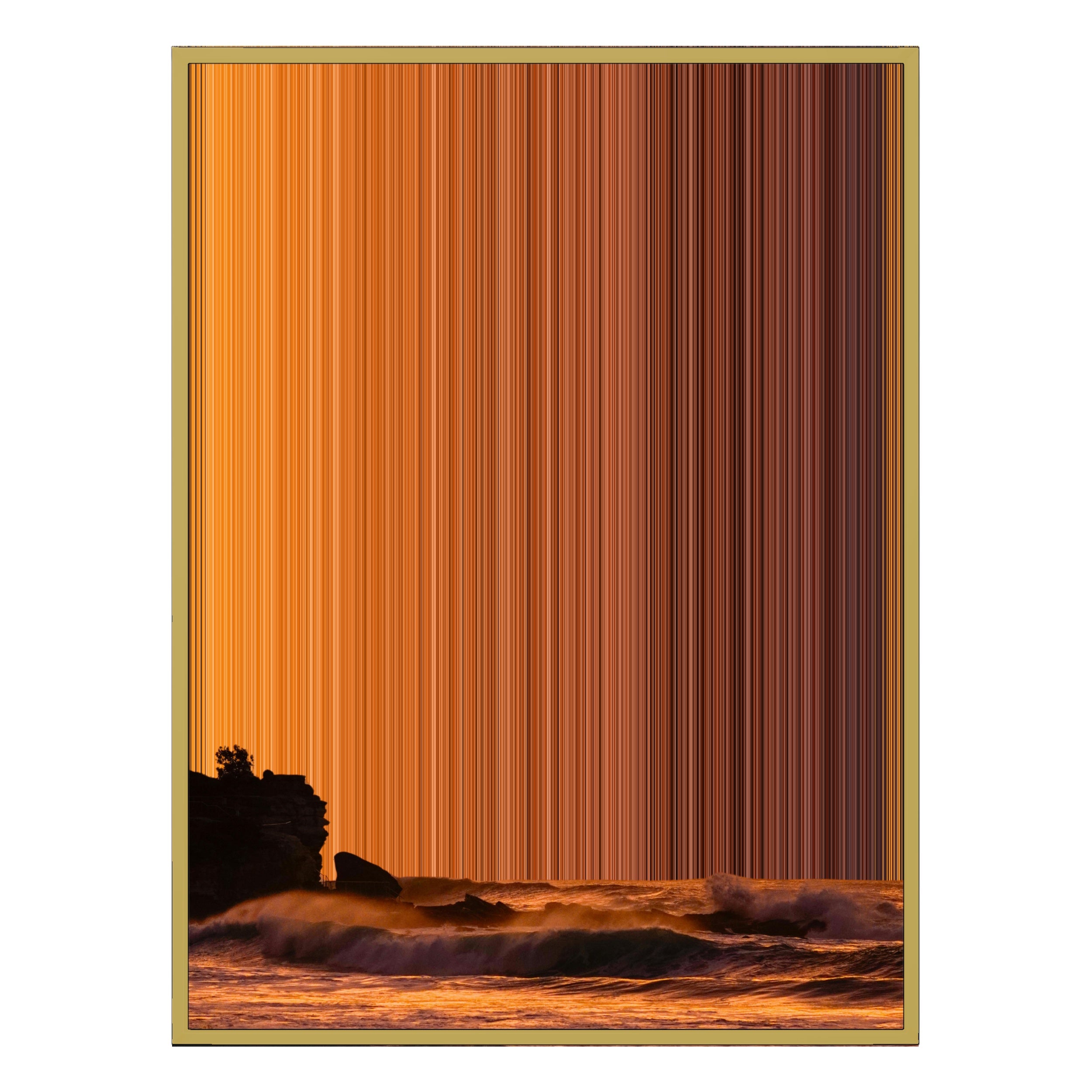 34×60" Metallic Float Frame Canvas - Gold Frame variant