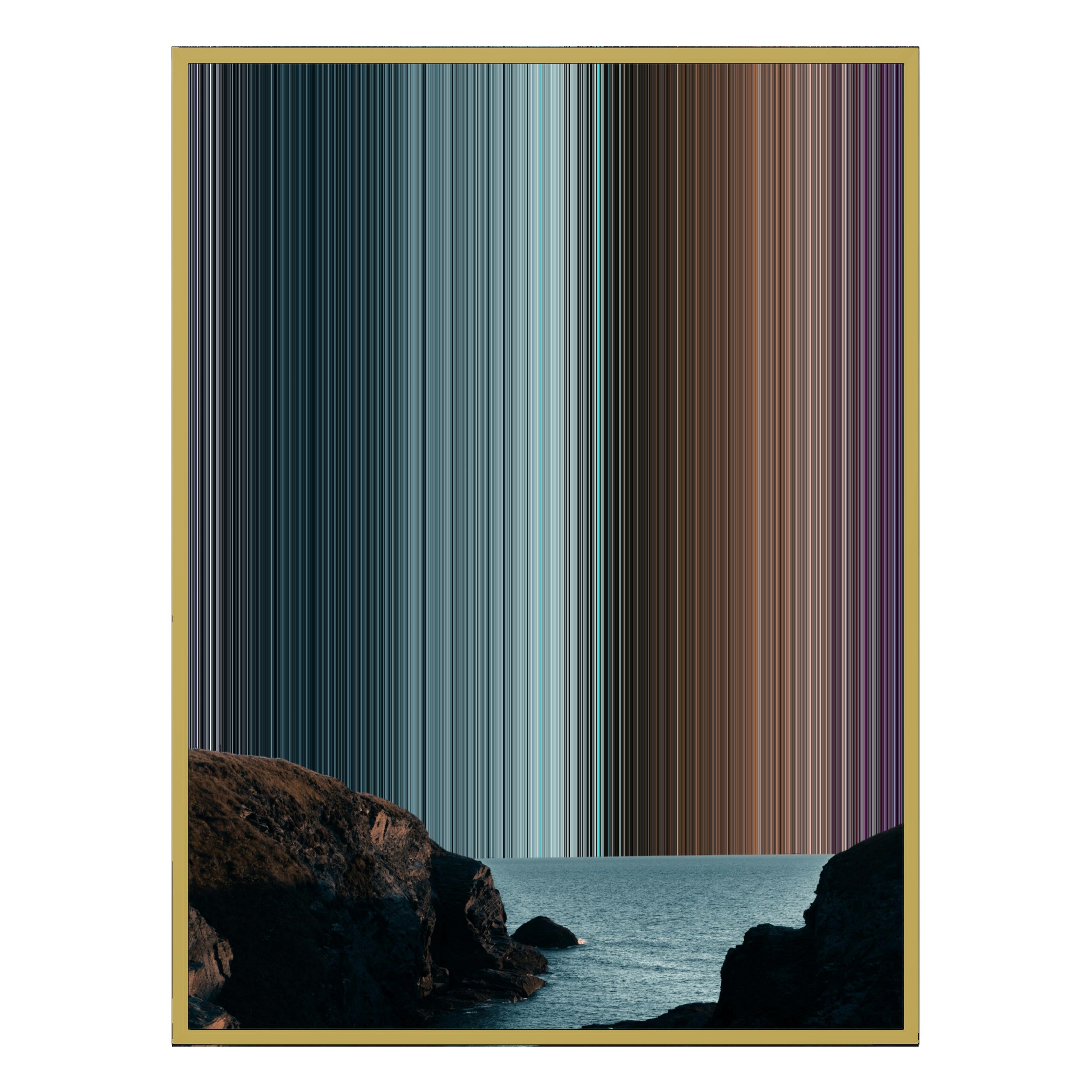 34×60" Metallic Float Frame Canvas - Gold Frame variant