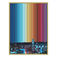 34×60" Metallic Float Frame Canvas - Gold Frame variant