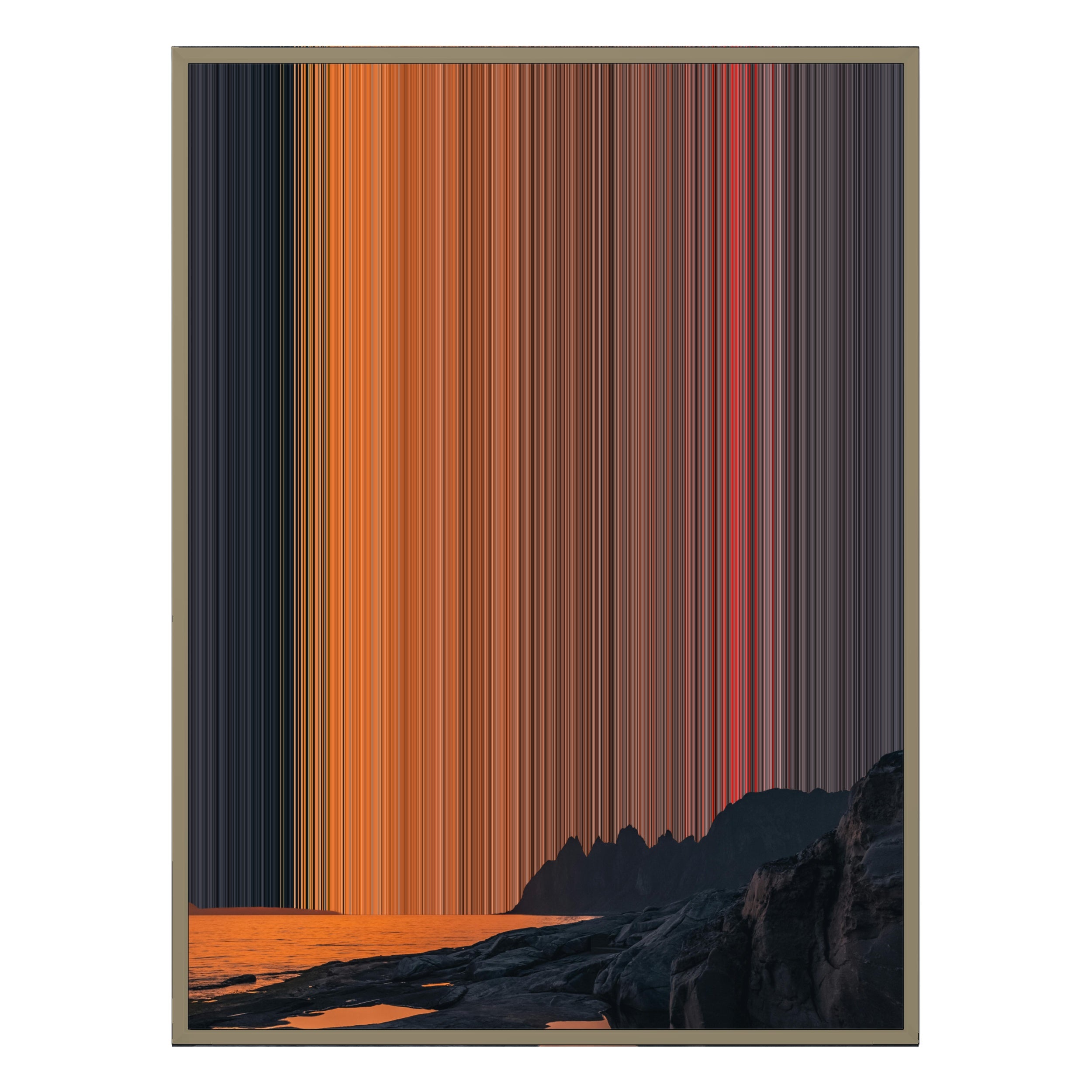 34×60" Metallic Float Frame Canvas - Natural Frame variant