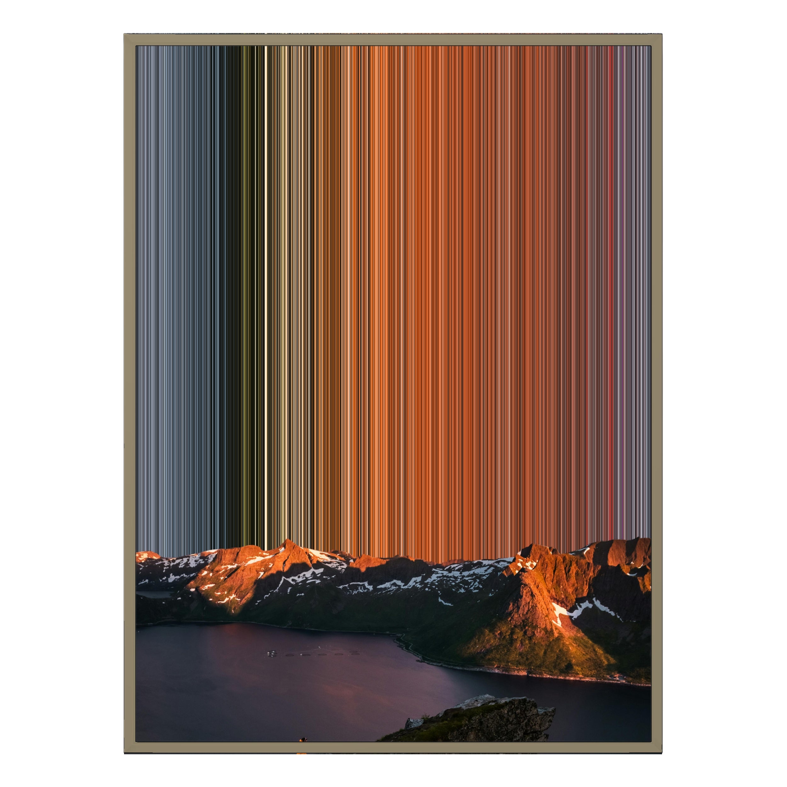 34×60" Metallic Float Frame Canvas - Natural Frame variant