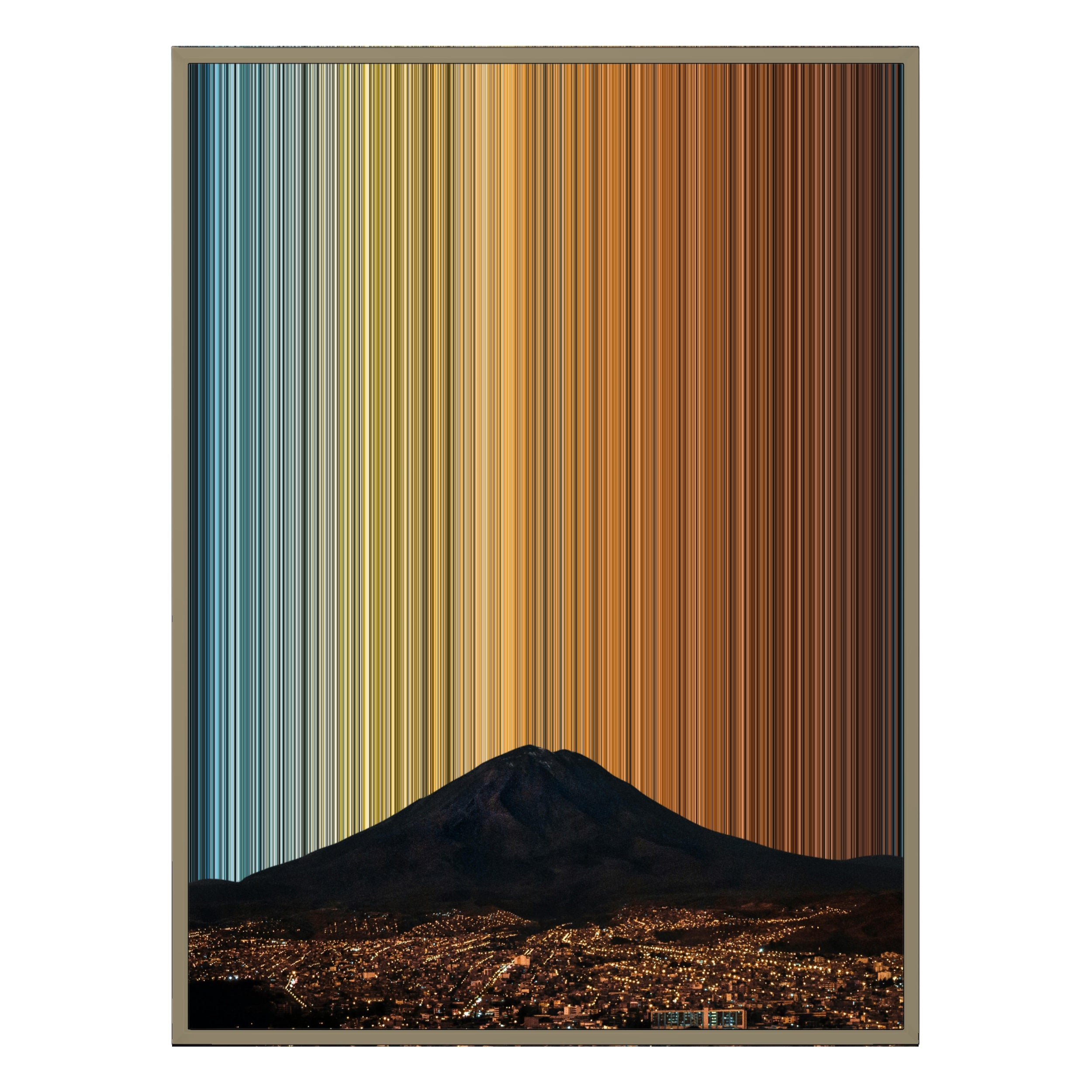 34×60" Metallic Float Frame Canvas - Natural Frame variant
