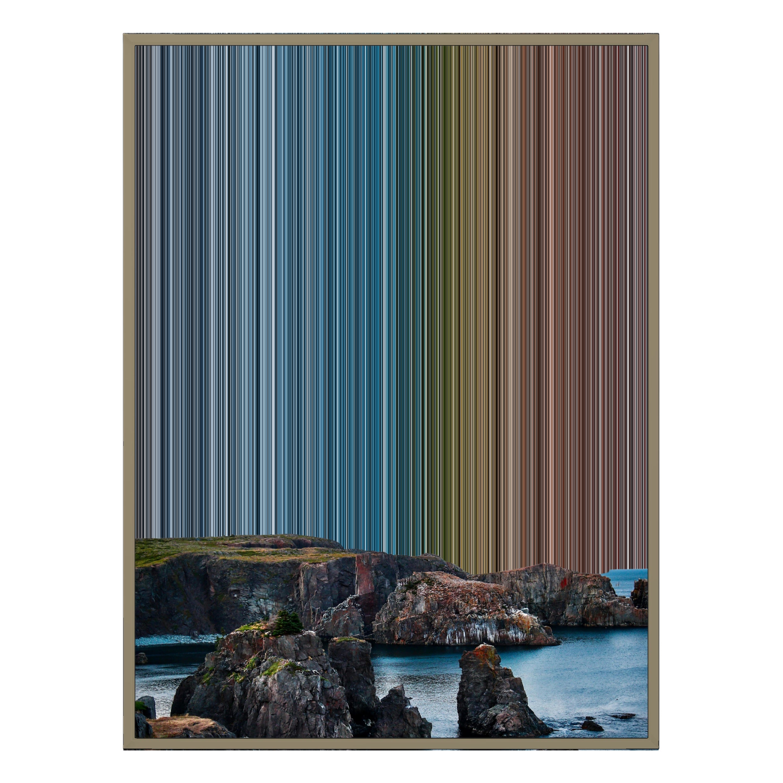 34×60" Metallic Float Frame Canvas - Natural Frame variant