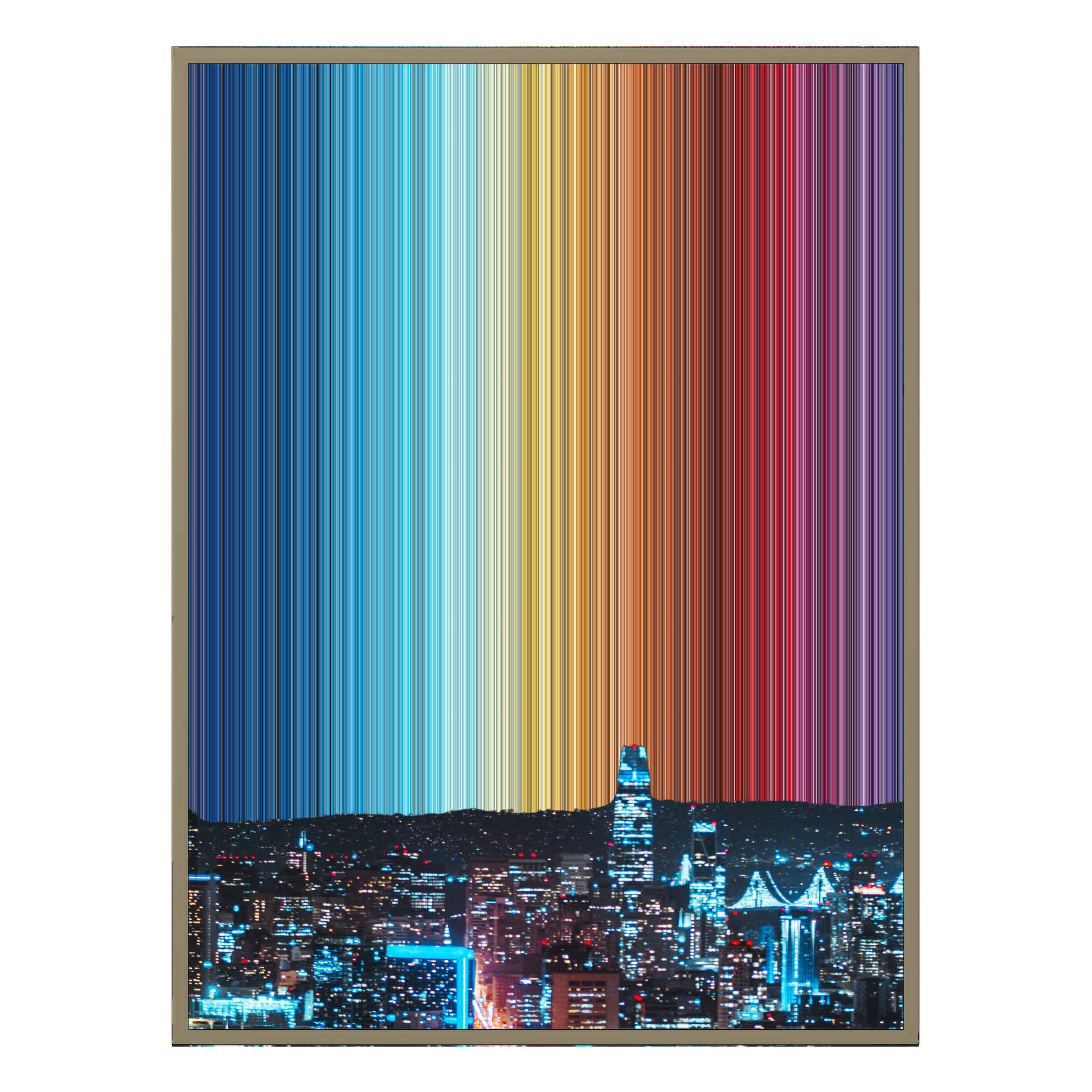 34×60" Metallic Float Frame Canvas - Natural Frame variant