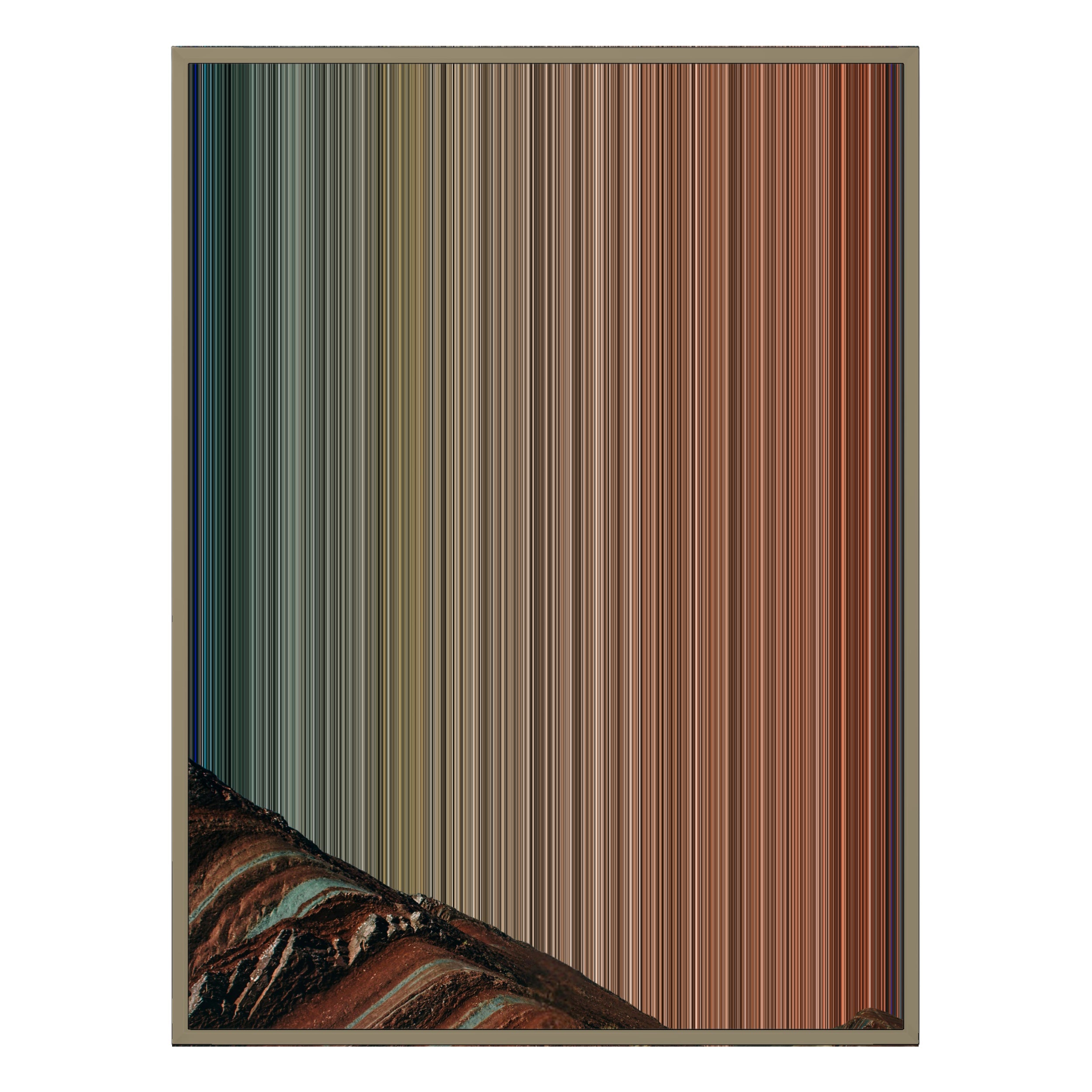 34×60" Metallic Float Frame Canvas - Natural Frame variant