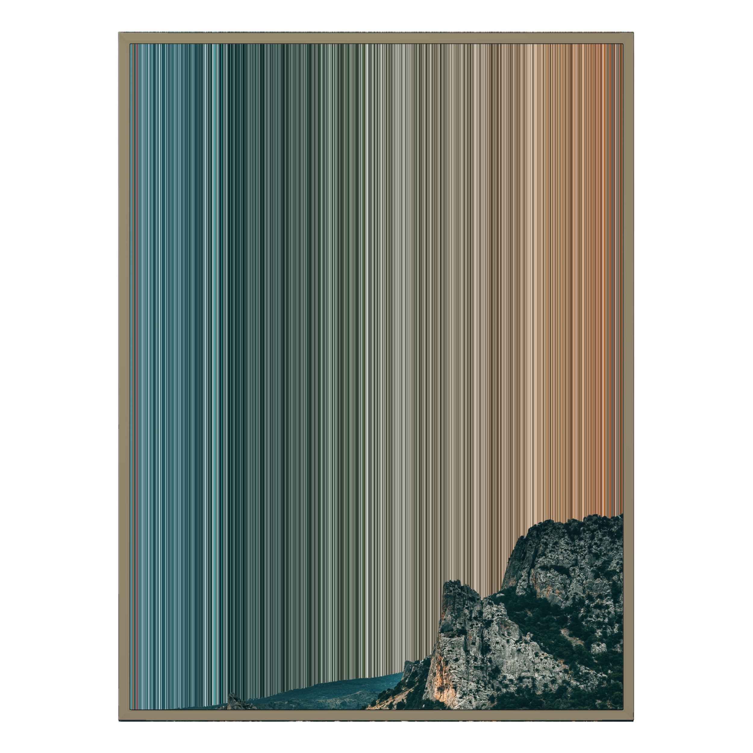 34×60" Metallic Float Frame Canvas - Natural Frame variant