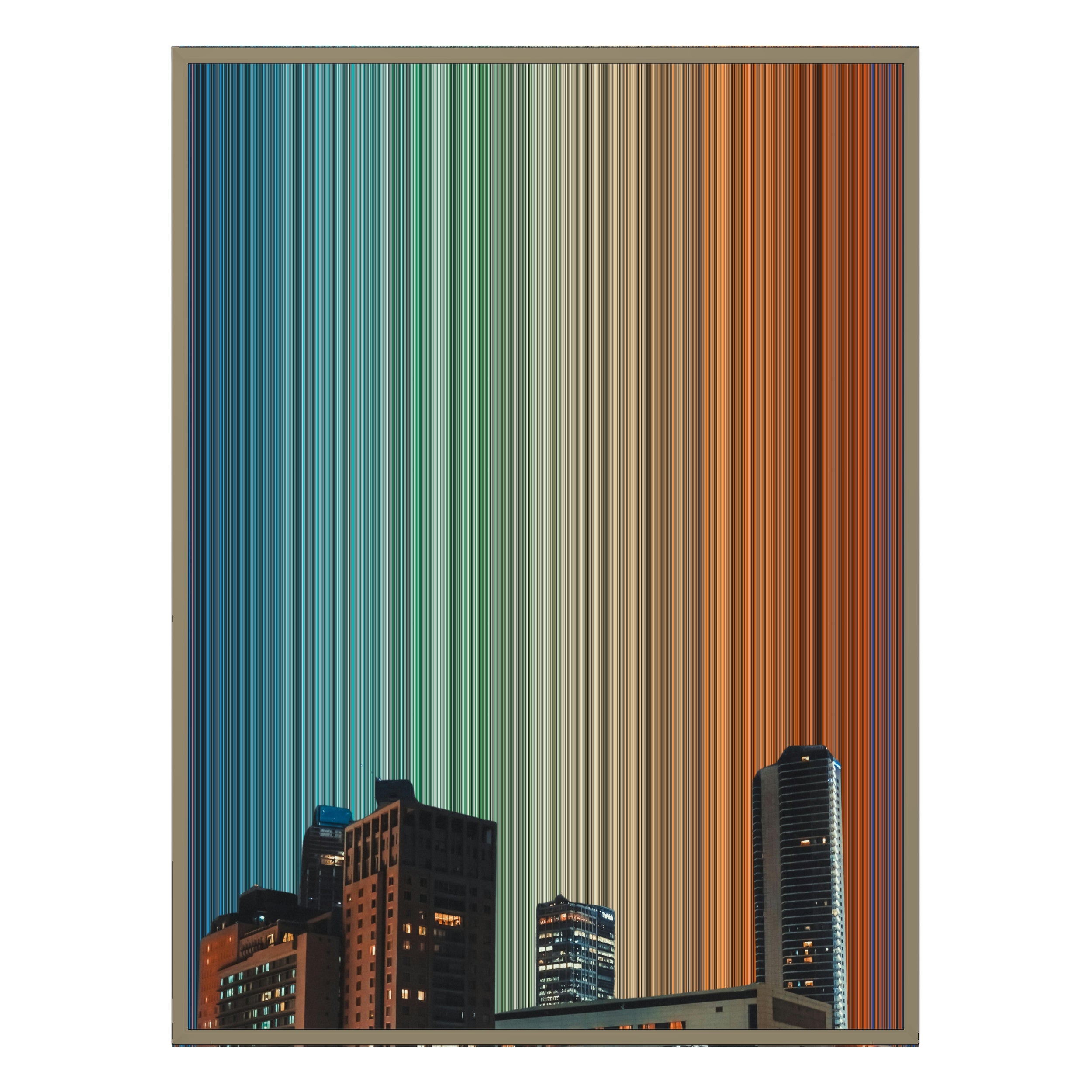 34×60" Metallic Float Frame Canvas - Natural Frame variant