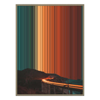 34×60" Metallic Float Frame Canvas - Natural Frame variant