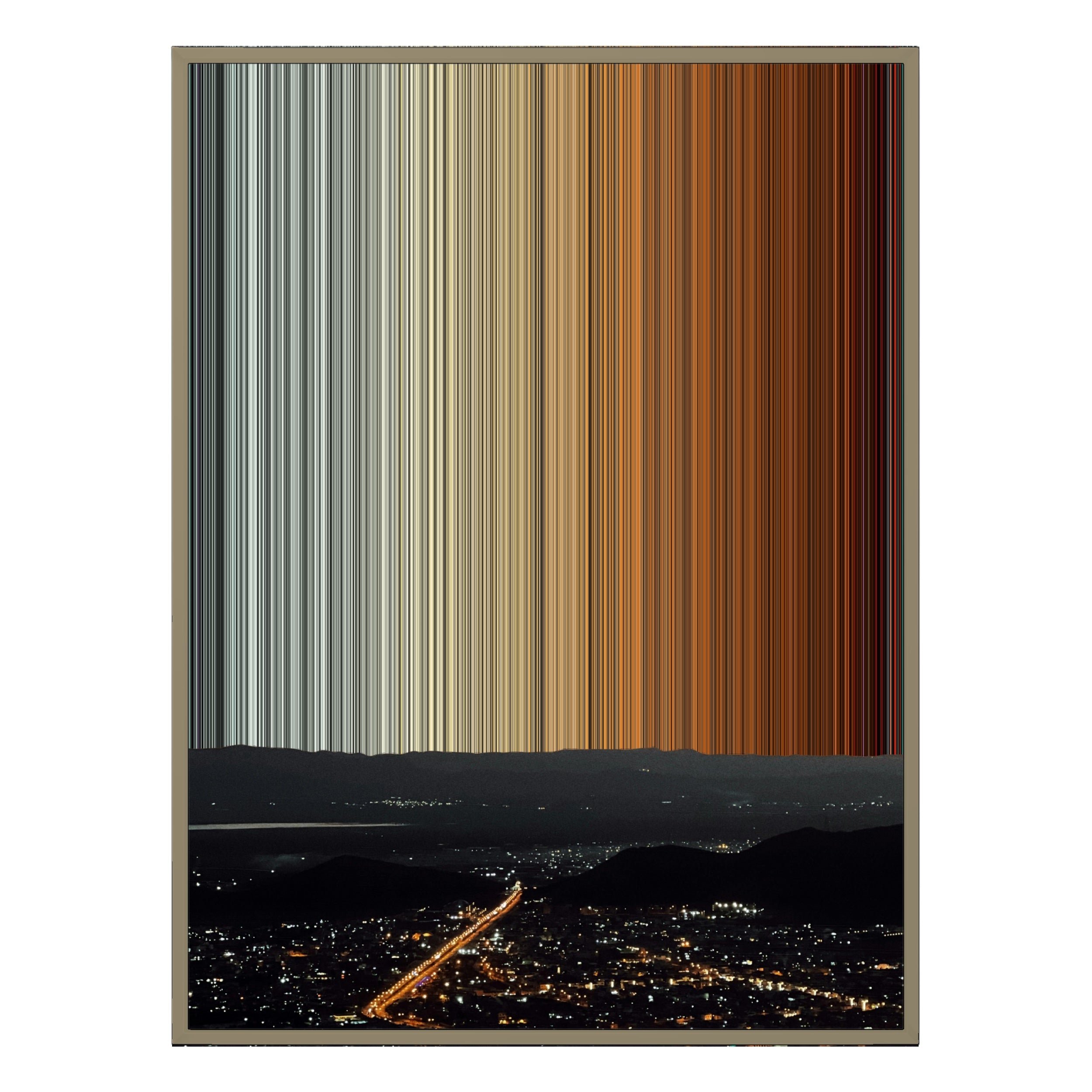 34×60" Metallic Float Frame Canvas - Natural Frame variant