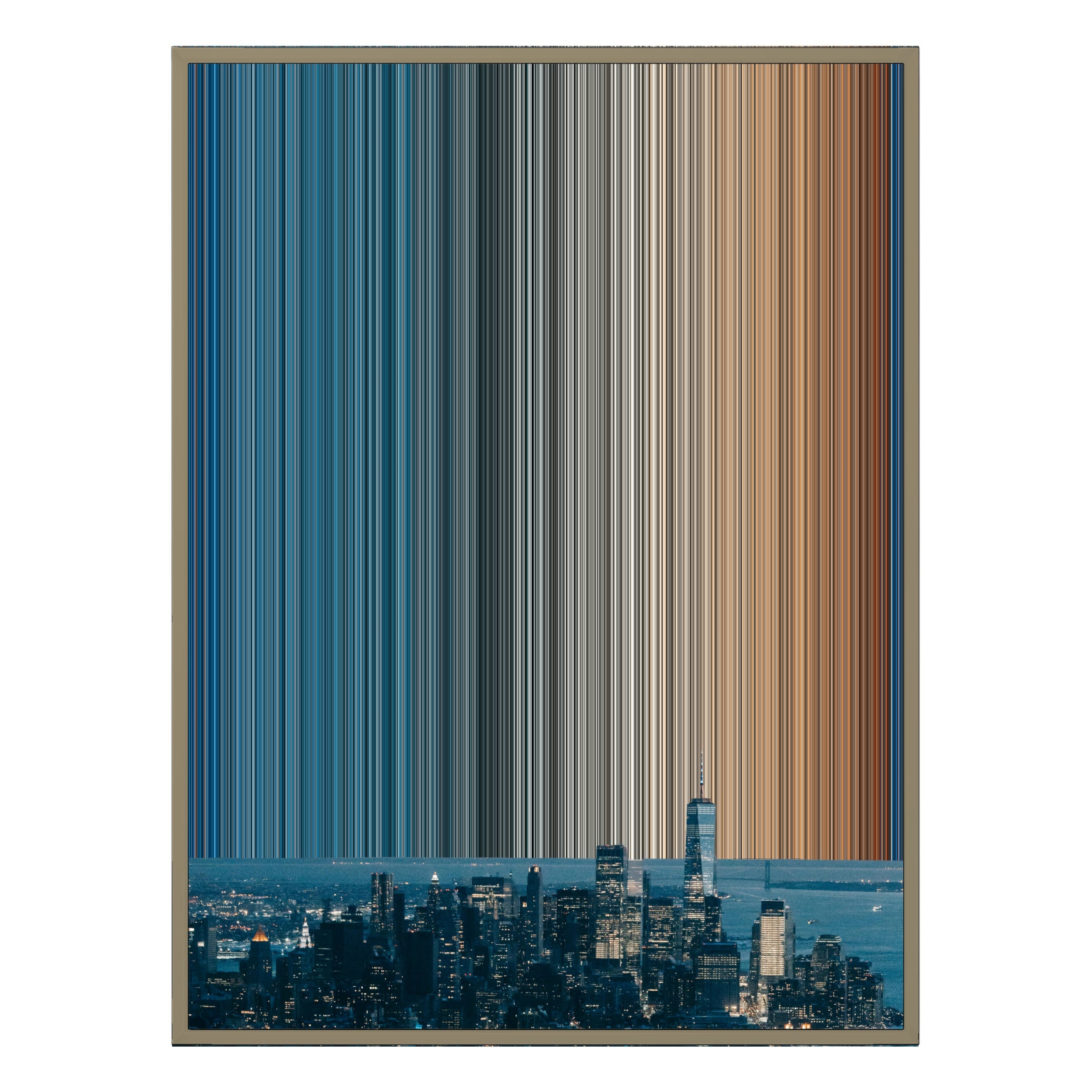 34×60" Metallic Float Frame Canvas - Natural Frame variant