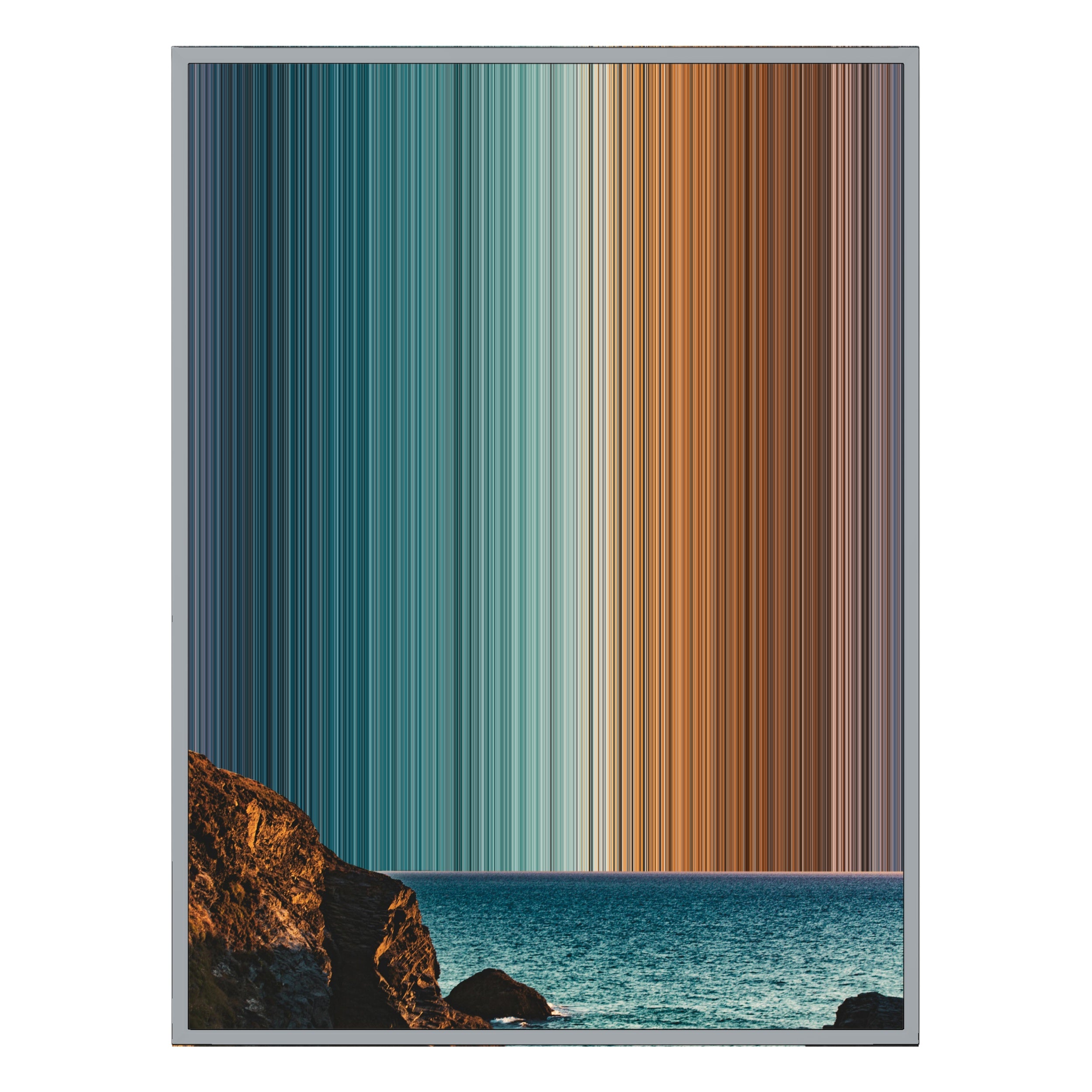 34×60" Metallic Float Frame Canvas - Silver Frame variant