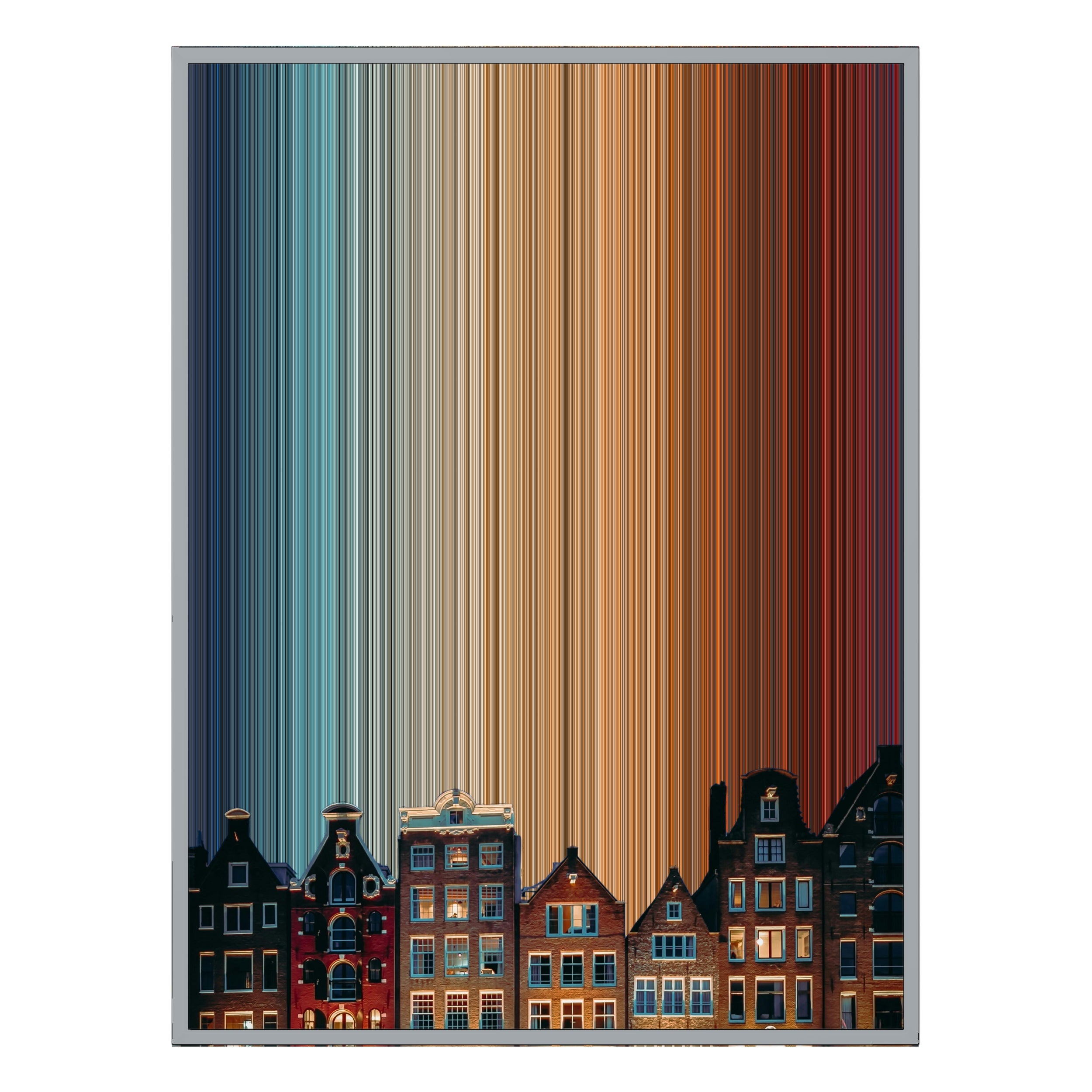 34×60" Metallic Float Frame Canvas - Silver Frame variant