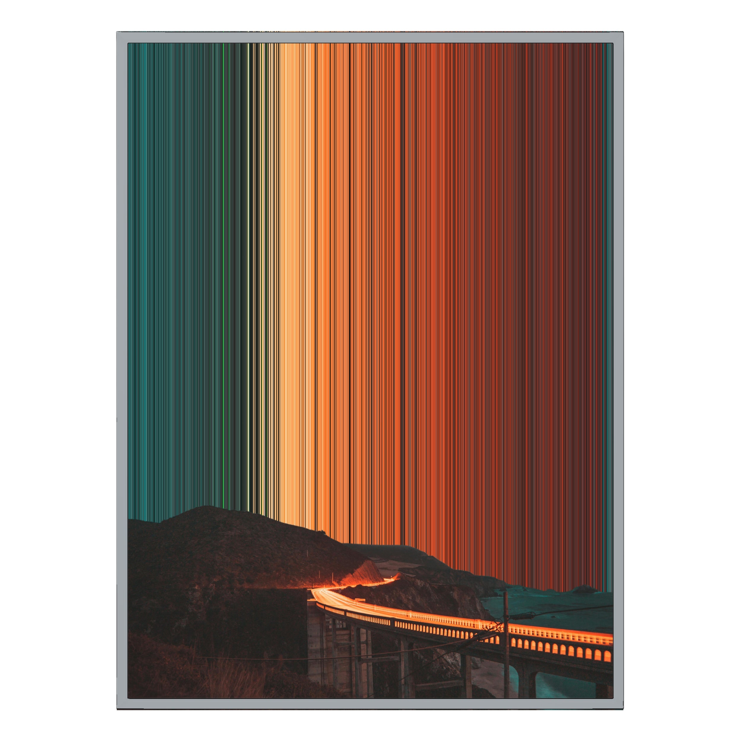 34×60" Metallic Float Frame Canvas - Silver Frame variant