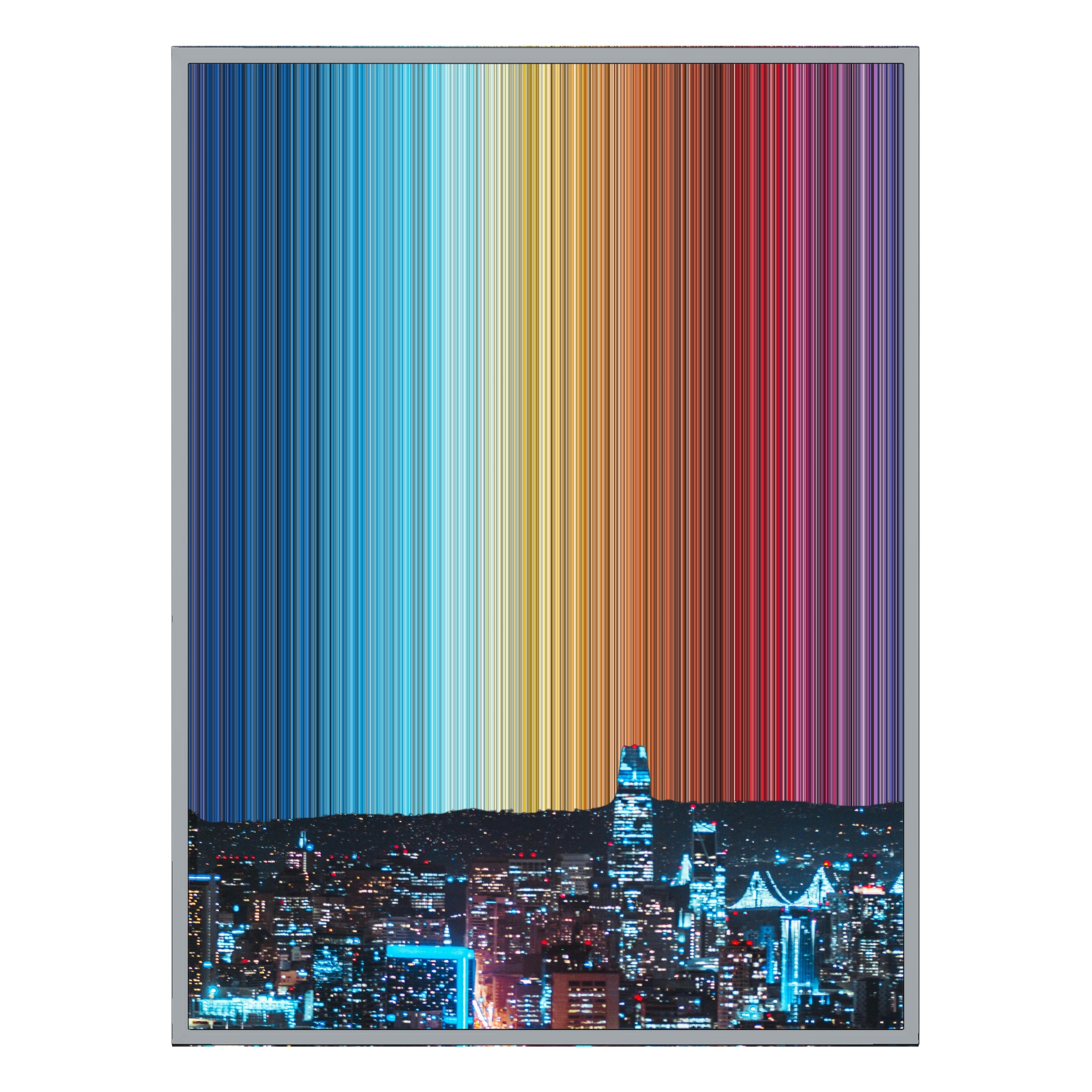 34×60" Metallic Float Frame Canvas - Silver Frame variant