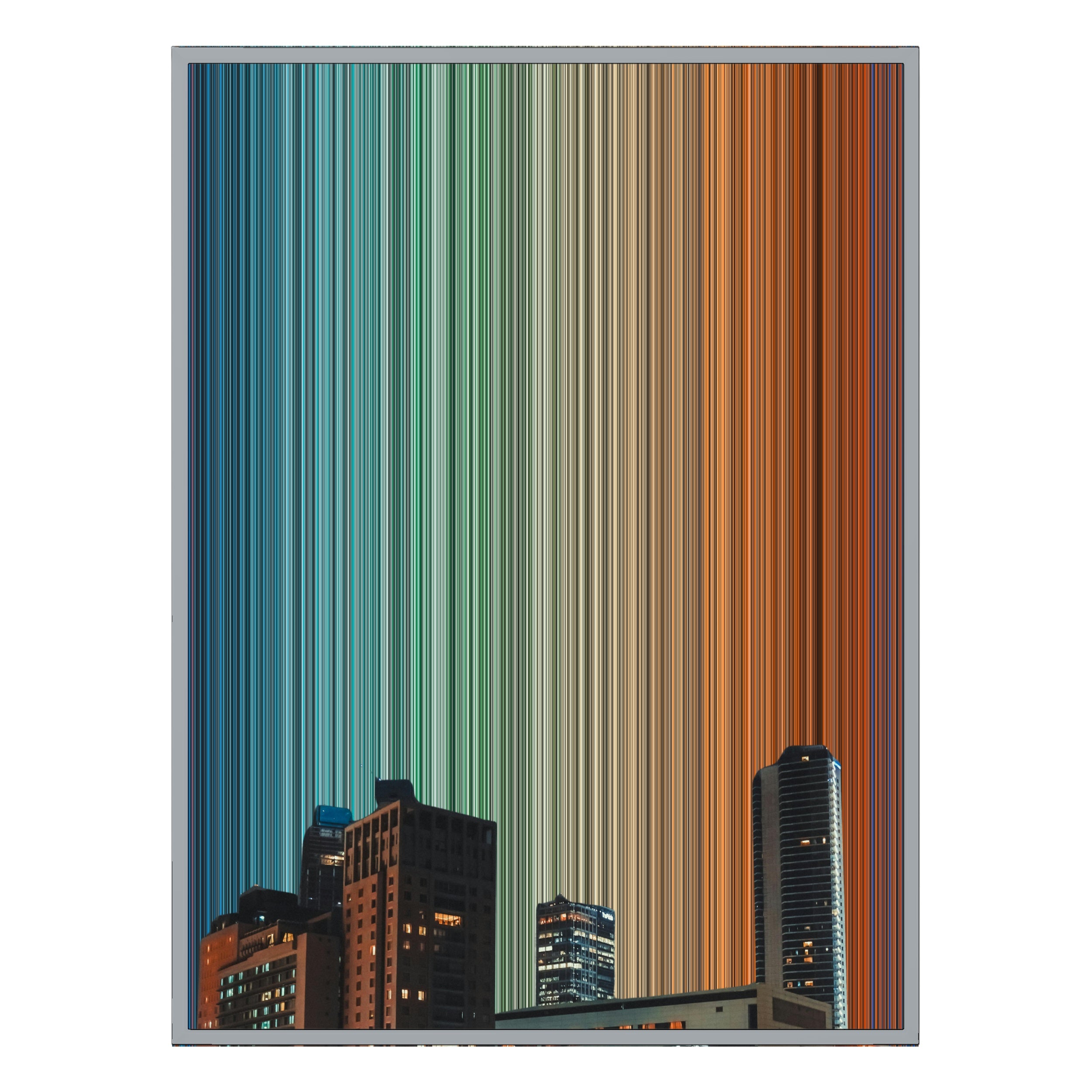 34×60" Metallic Float Frame Canvas - Silver Frame variant