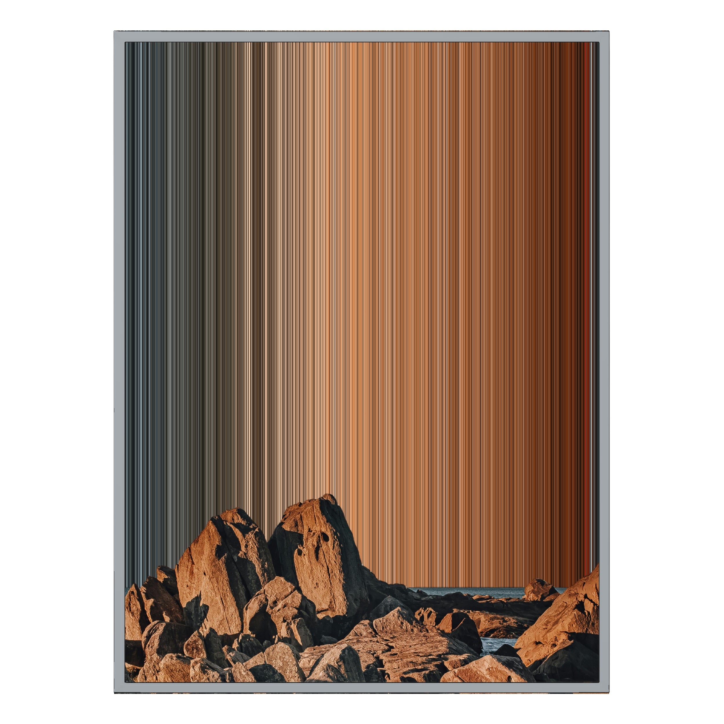 34×60" Metallic Float Frame Canvas - Silver Frame variant