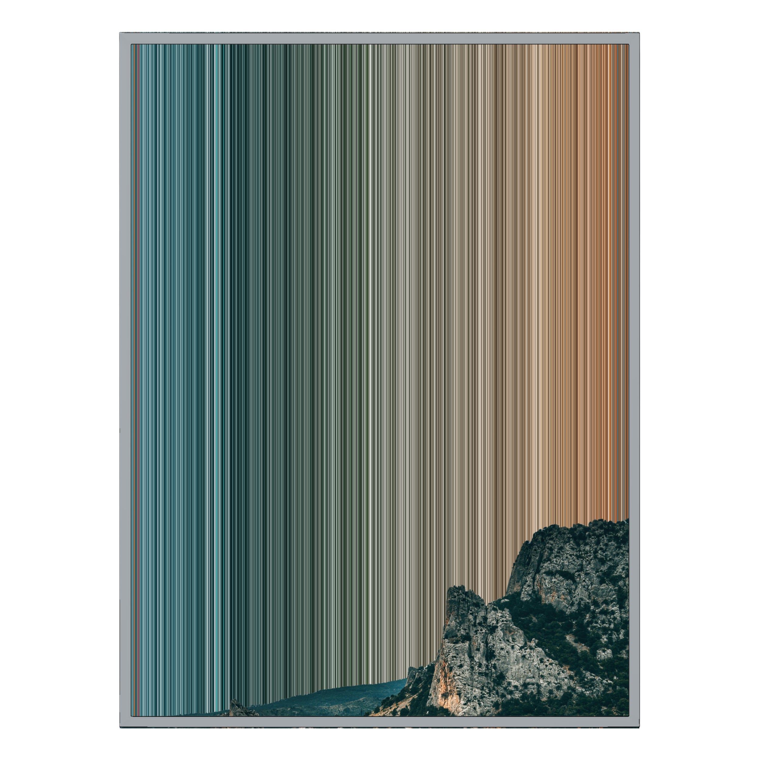 34×60" Metallic Float Frame Canvas - Silver Frame variant