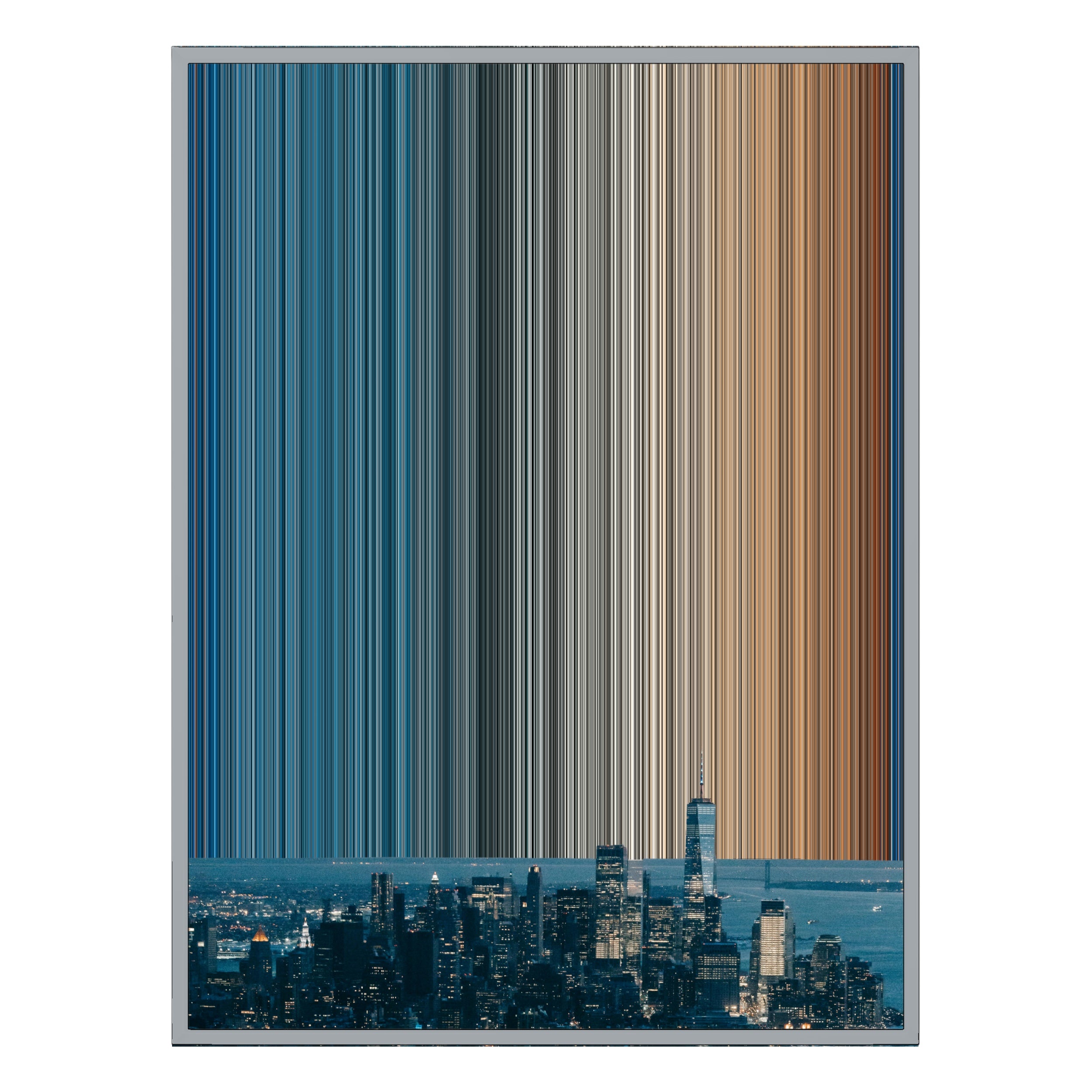 34×60" Metallic Float Frame Canvas - Silver Frame variant