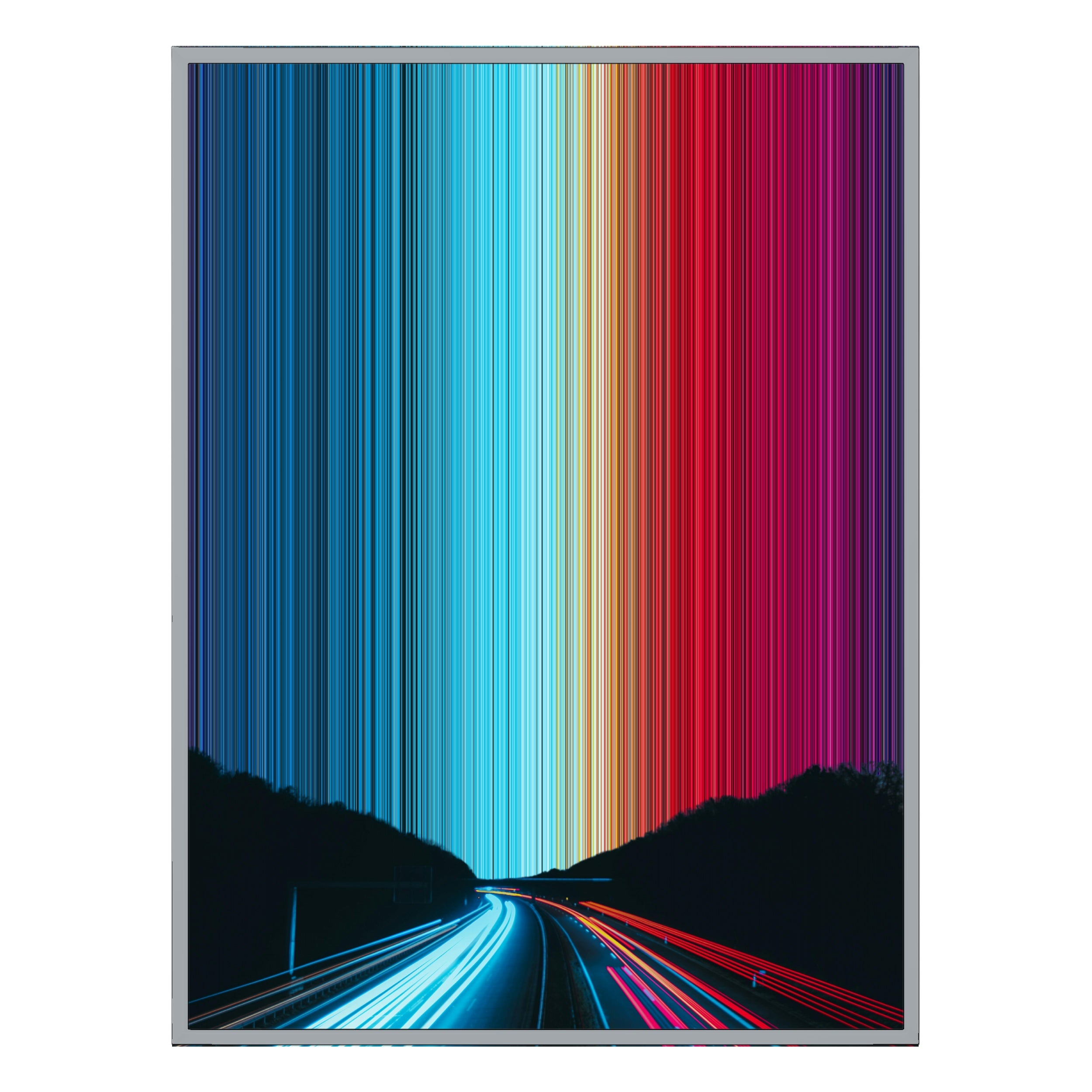 34×60" Metallic Float Frame Canvas - Silver Frame variant