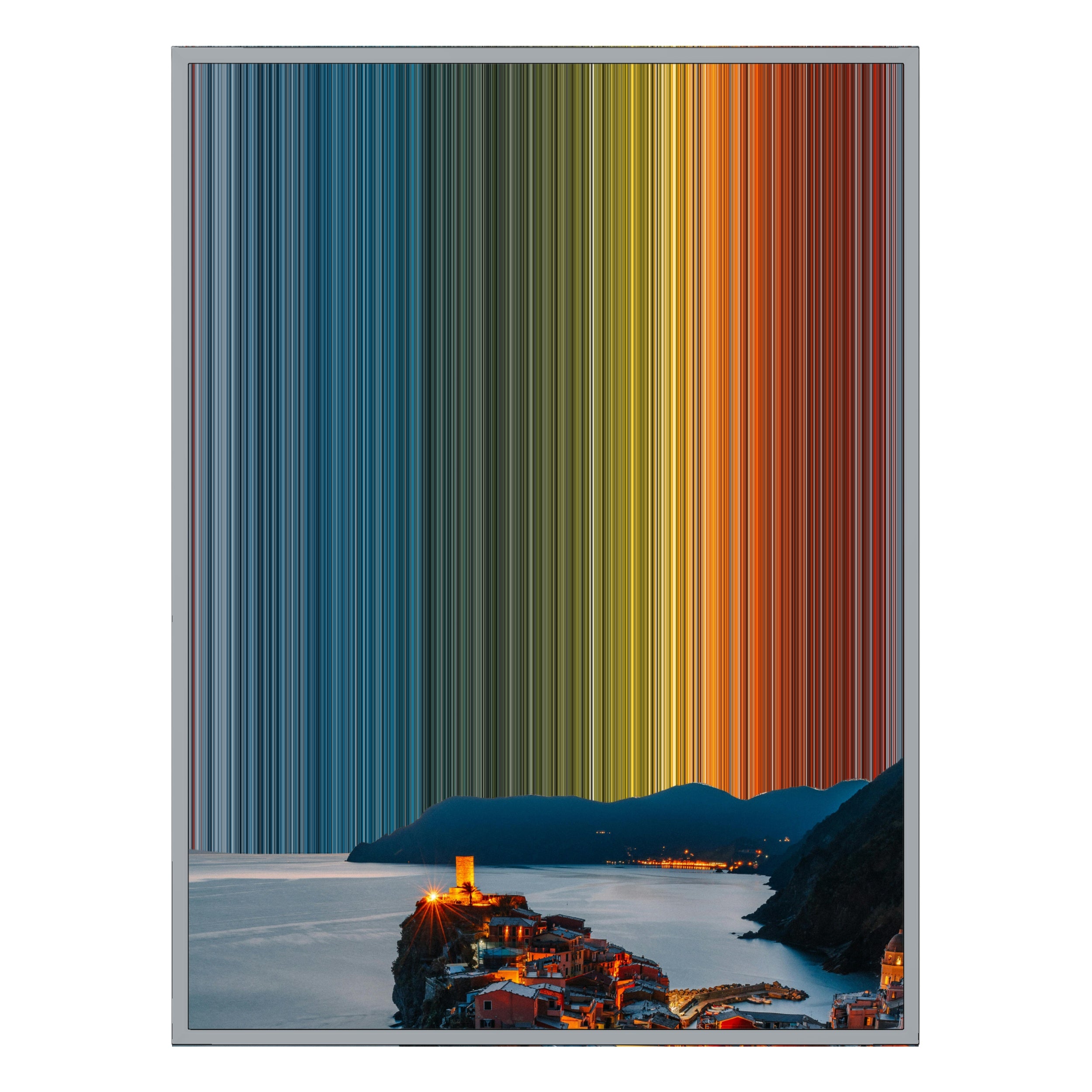 34×60" Metallic Float Frame Canvas - Silver Frame variant